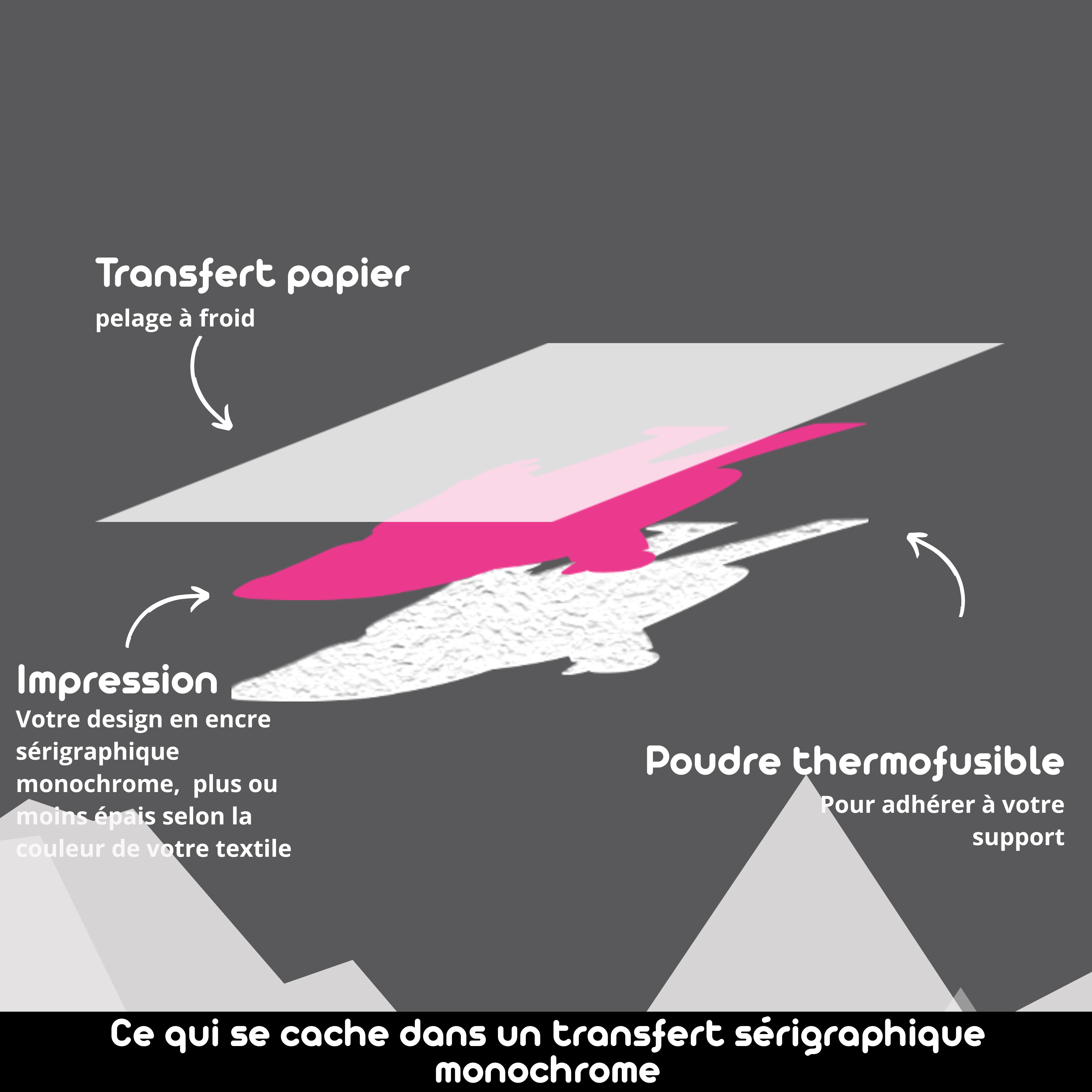 Transfert sérigraphique monochrome noir / blanc