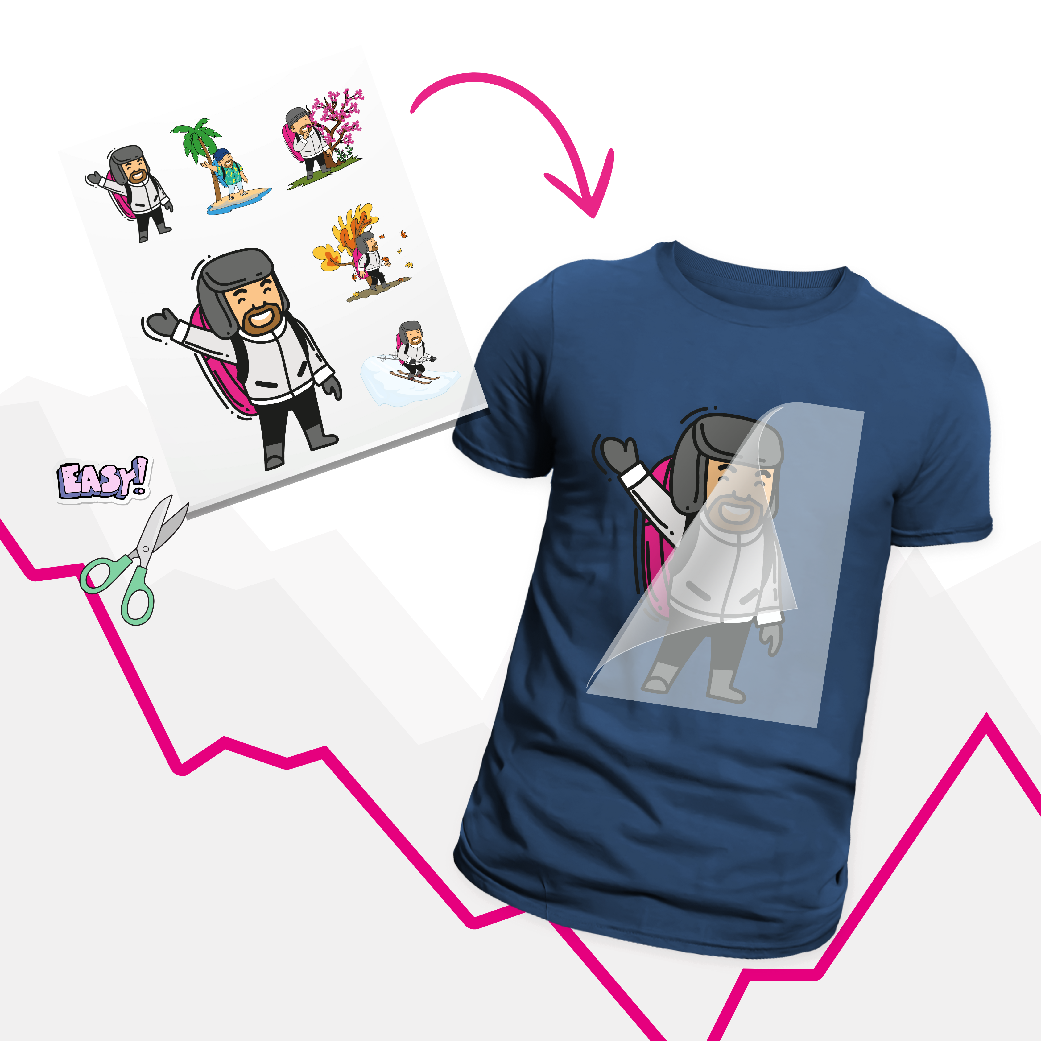 Impression DTF en planche pour personnalisation textile