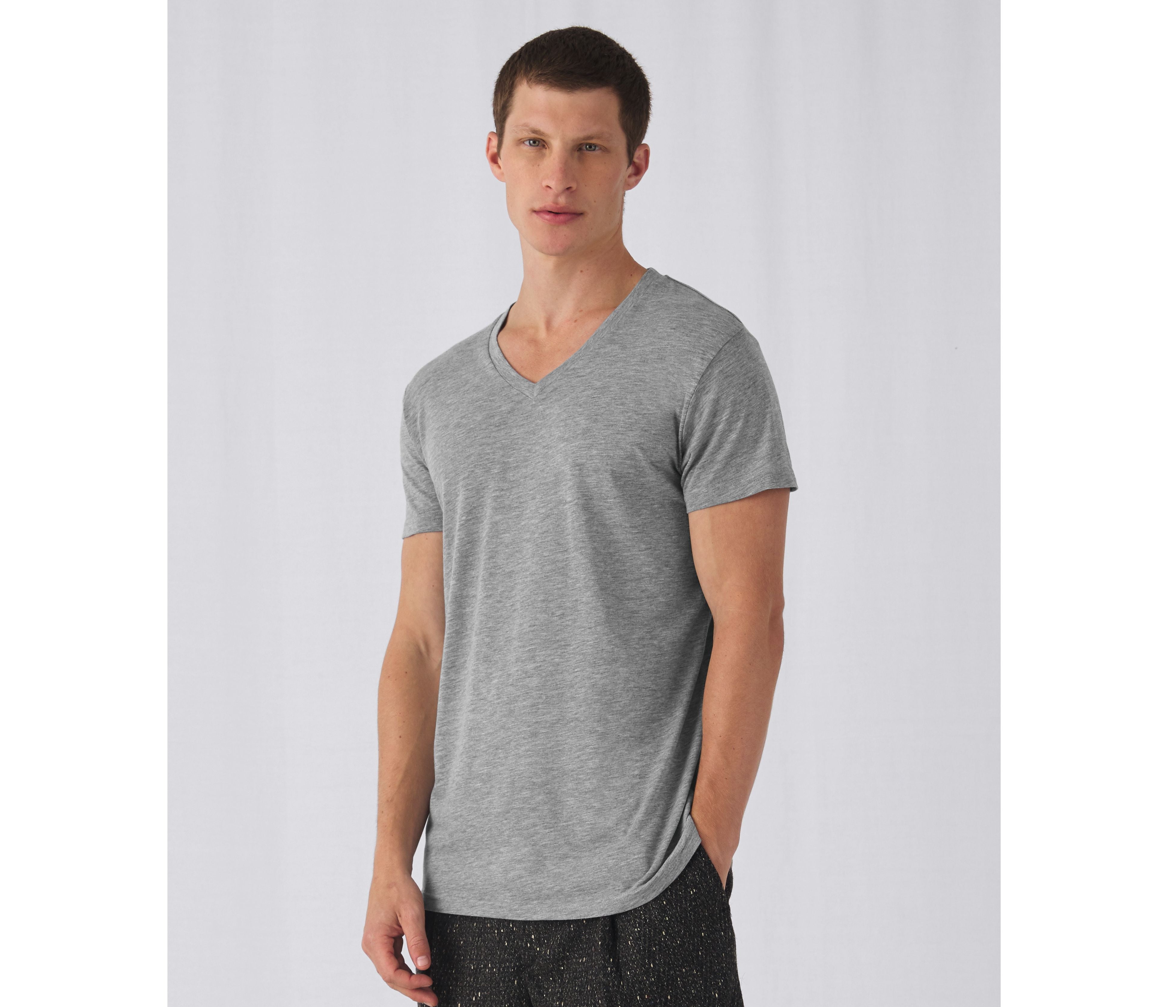 Tee-shirt col V homme Tri-blend - B&C - #BC057