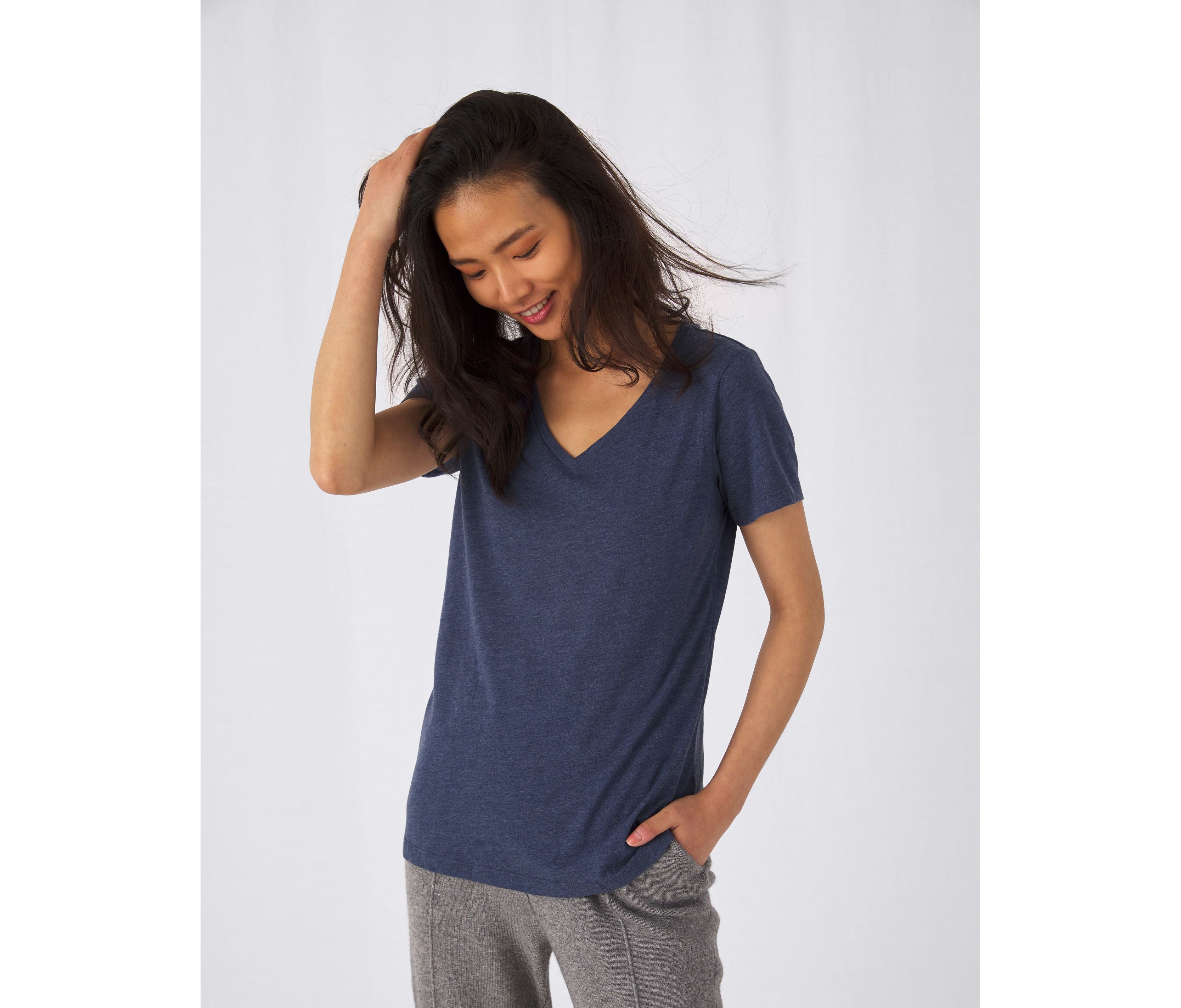 Tee-shirt col V femme Tri-blend - B&C - #BC058