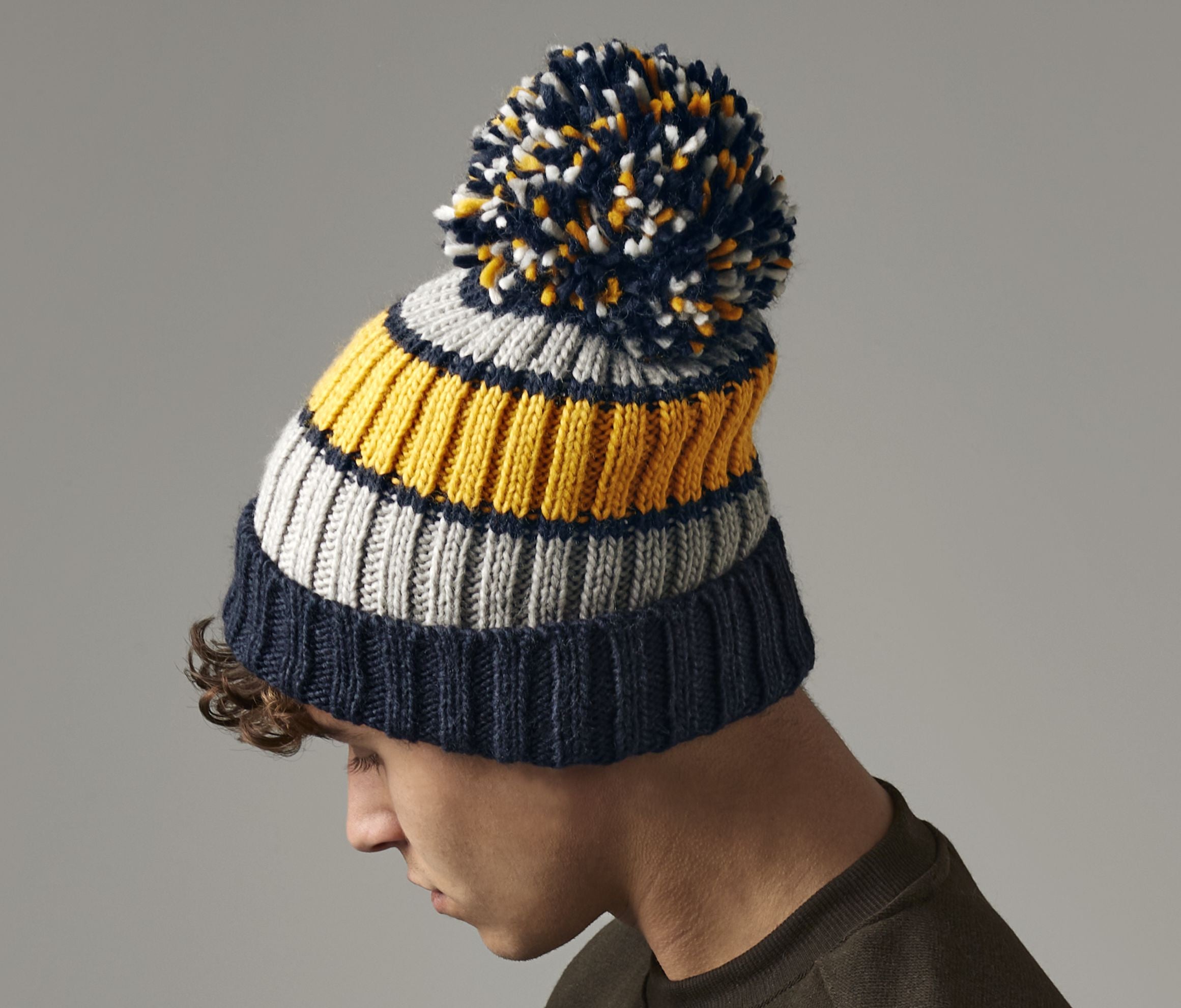 Bonnet rayé avec pompon - BEECHFIELD - #BF392