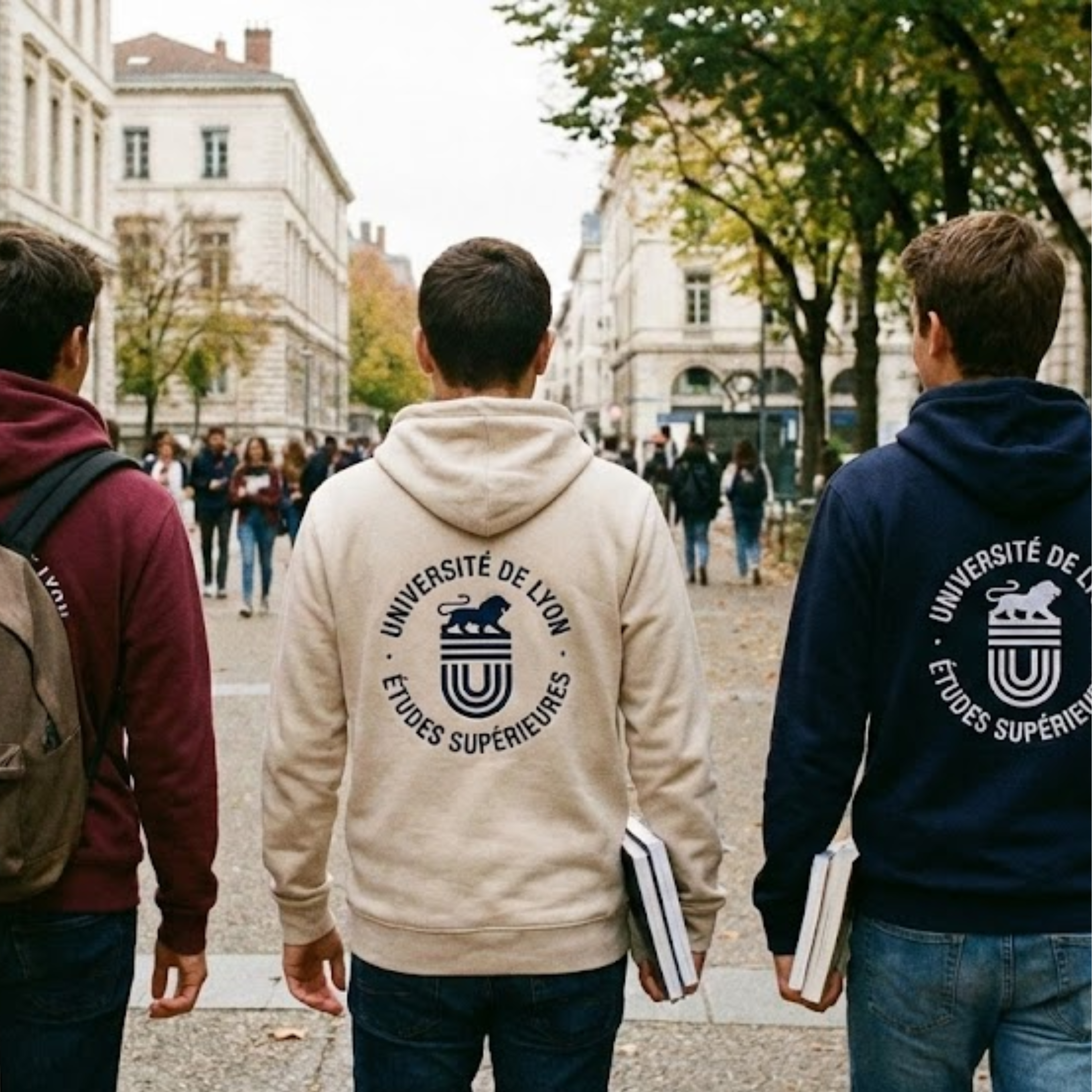 Sweat université personnalisé avec transfert sérigraphique monochrome 