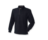 Polo coton émerisé manches longues - FRONT ROW - #FR043