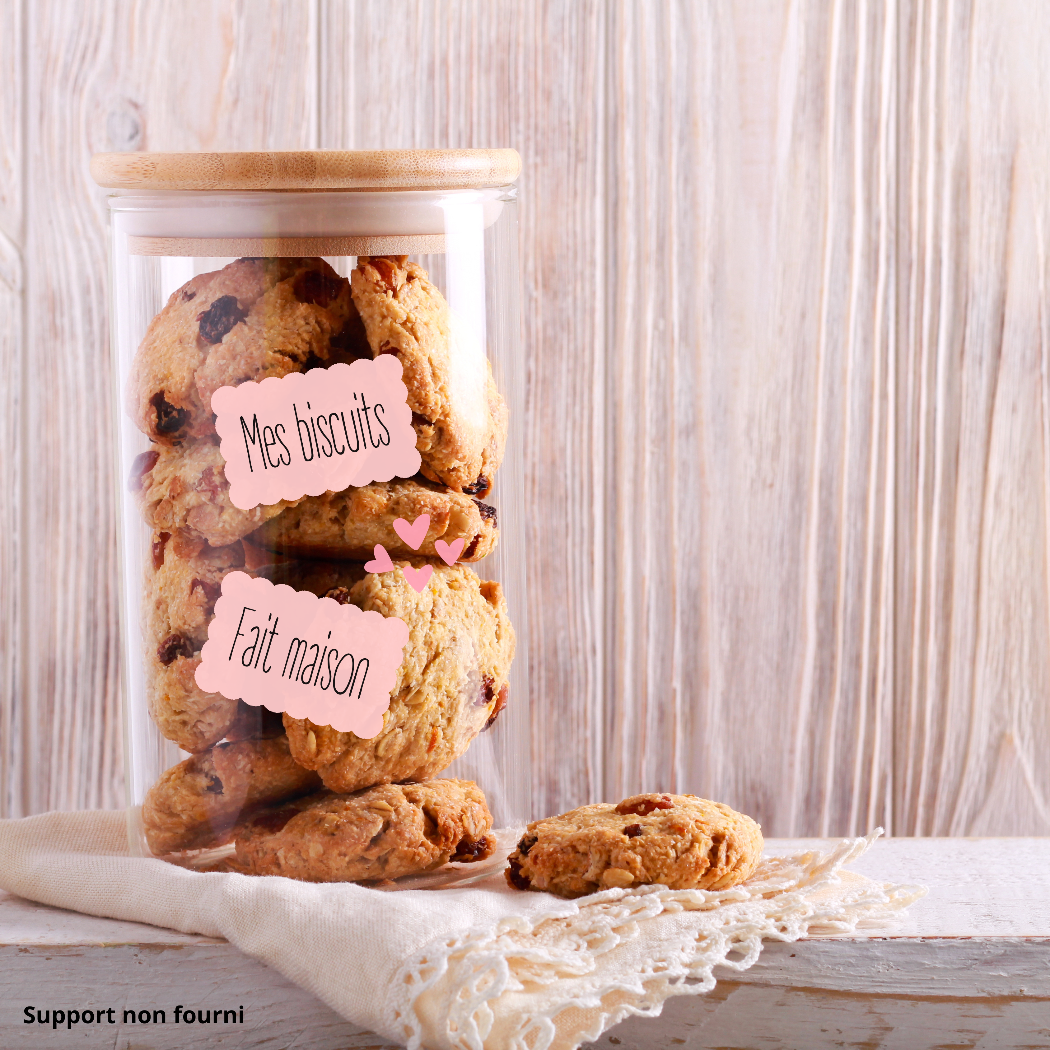 Boite à biscuits personnalisée avec sticker UV DTF