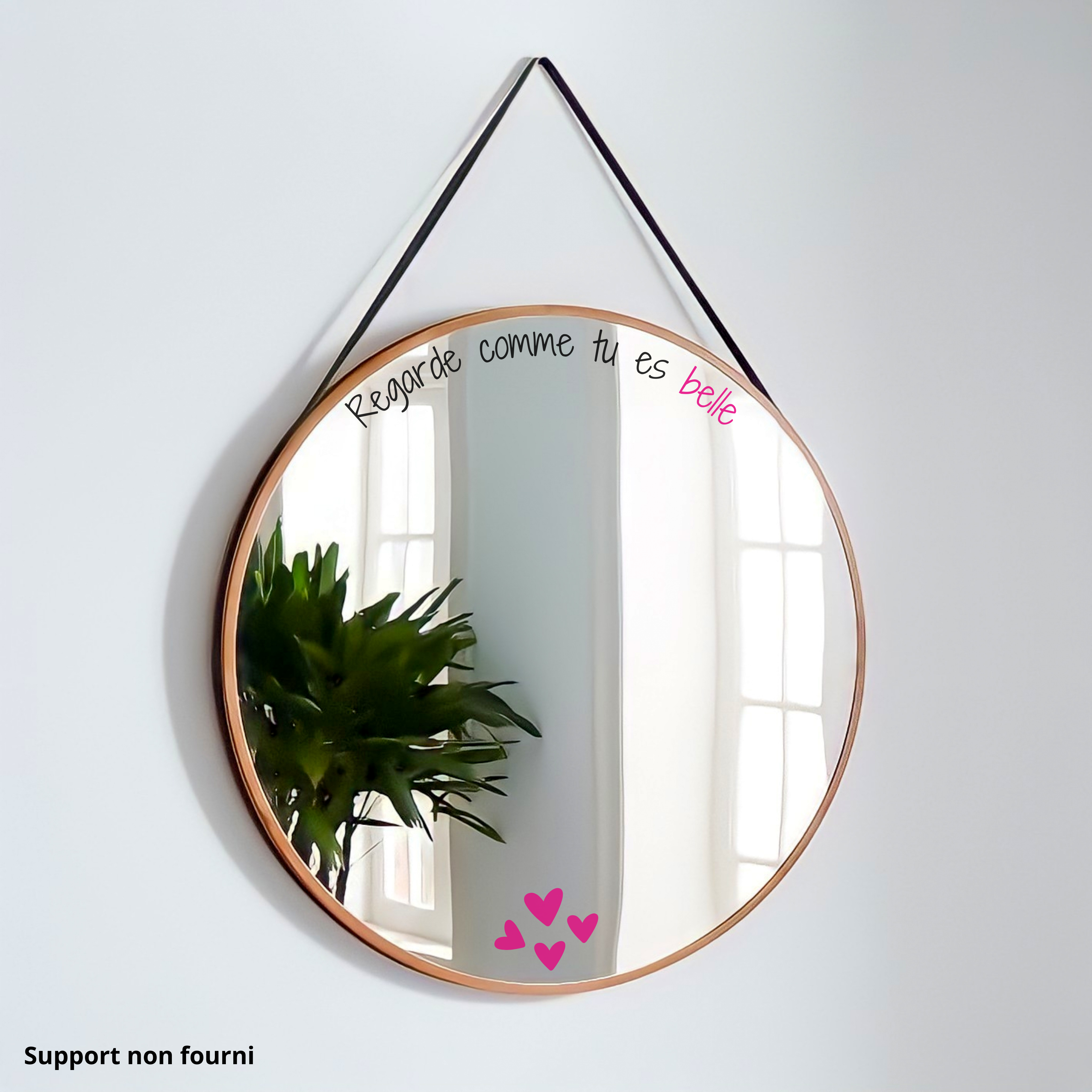 Miroir personnalisé avec stickers UV DTF