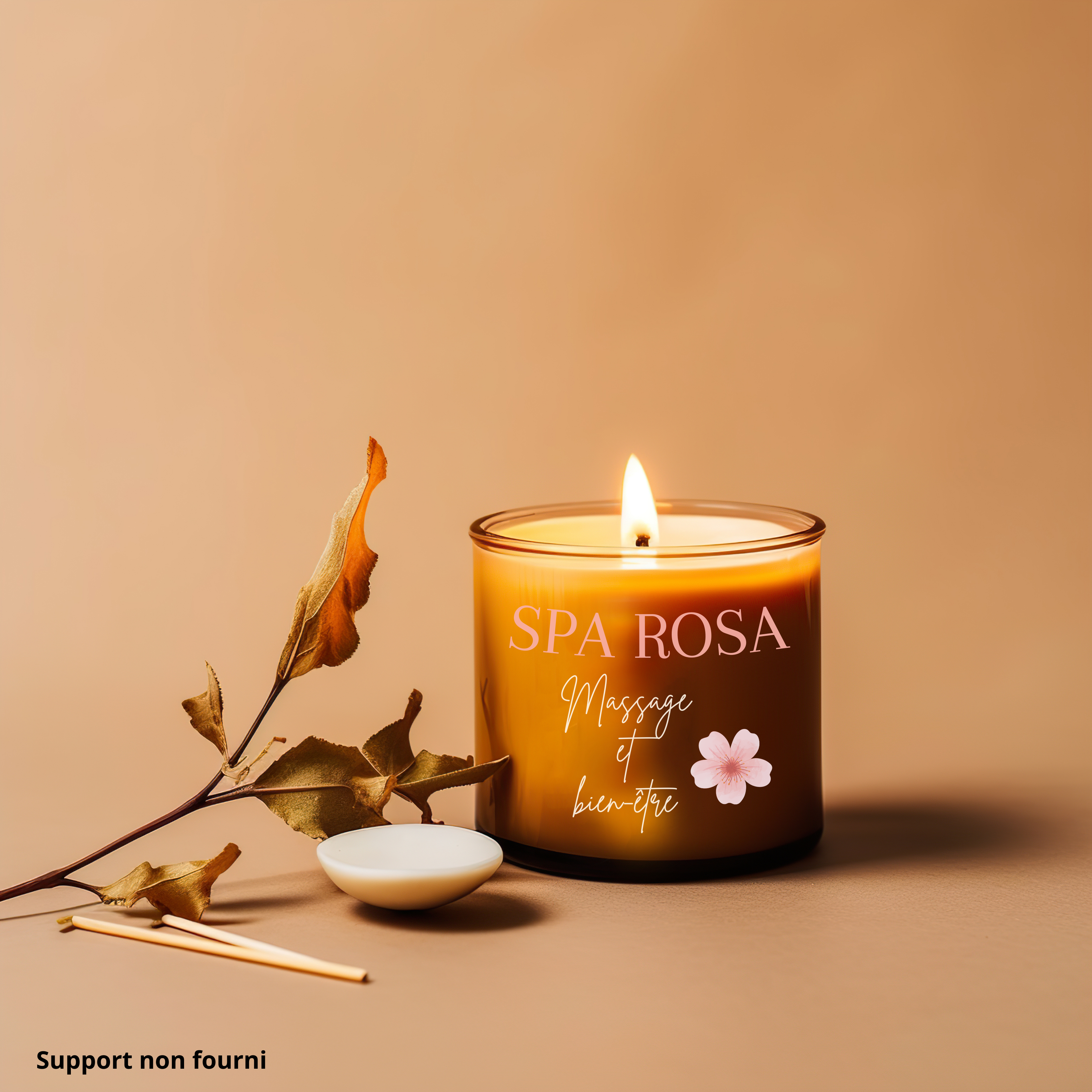 Bougie personnalisée avec sticker UV DTF