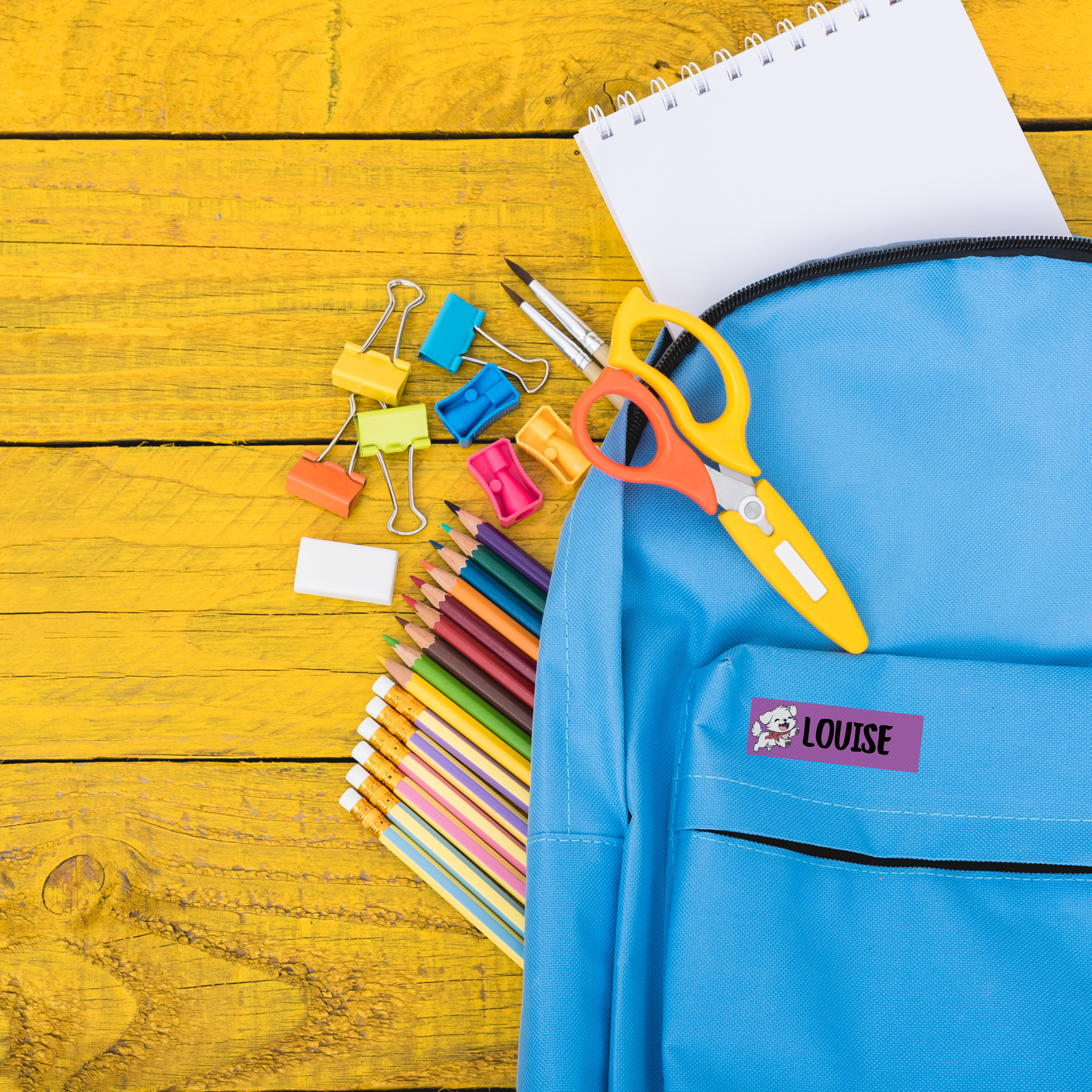 Sac à dos personnalisé avec étiquette nominative pour enfants en DTF