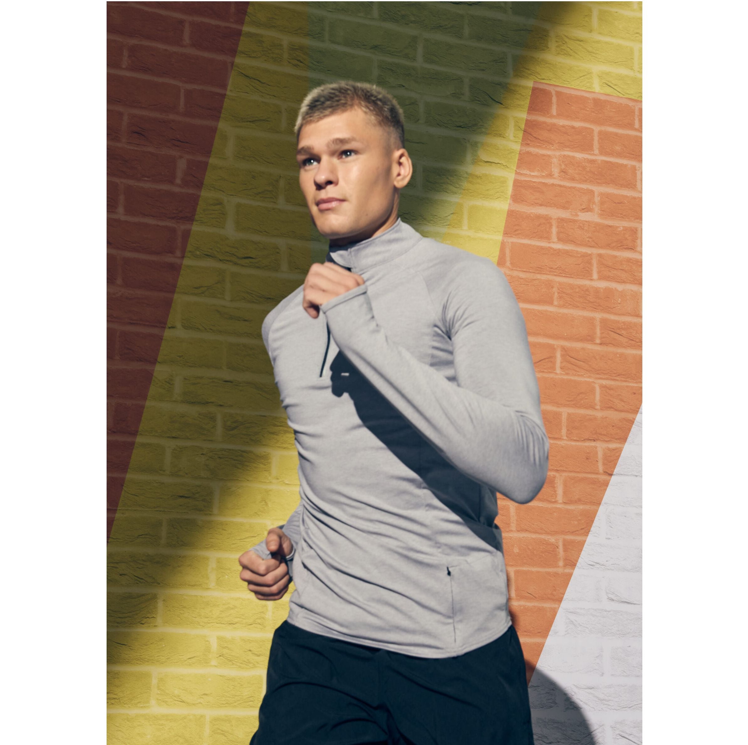 Tee-shirt de sport col zippé - JUST COOL - #JC030
