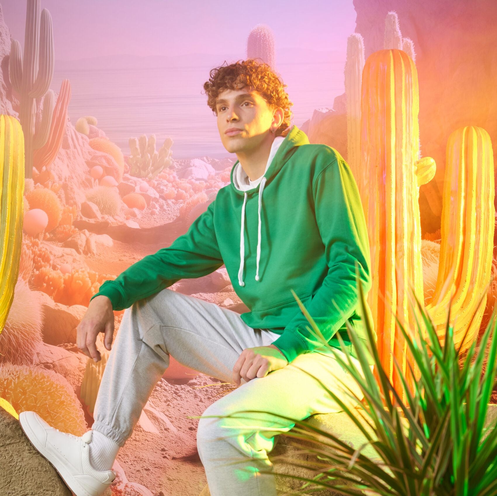 Sweat capuche contrastée - JUST HOODS - #JH003