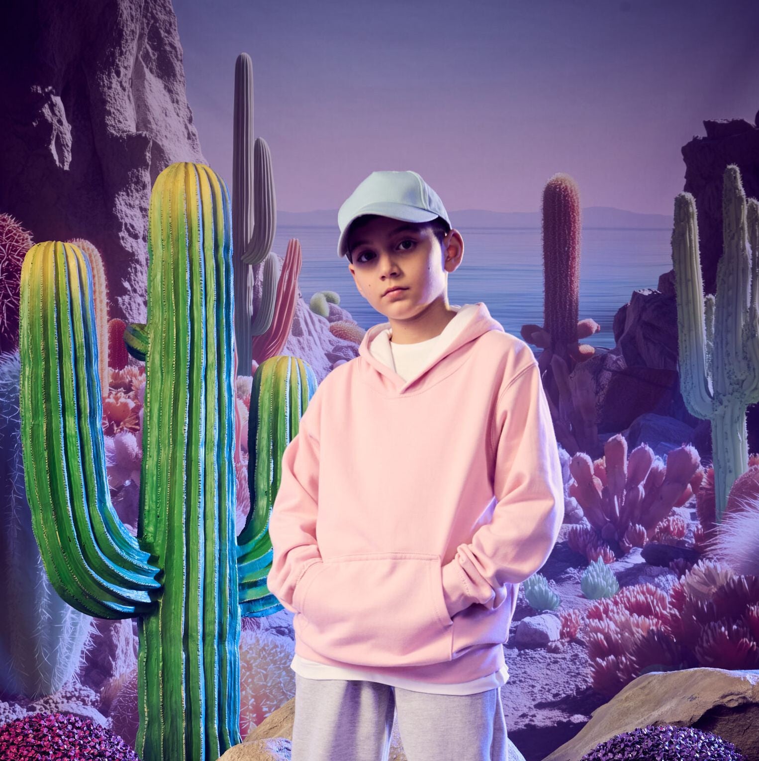 Sweat enfant capuche contrastée - JUST HOODS - #JH03J