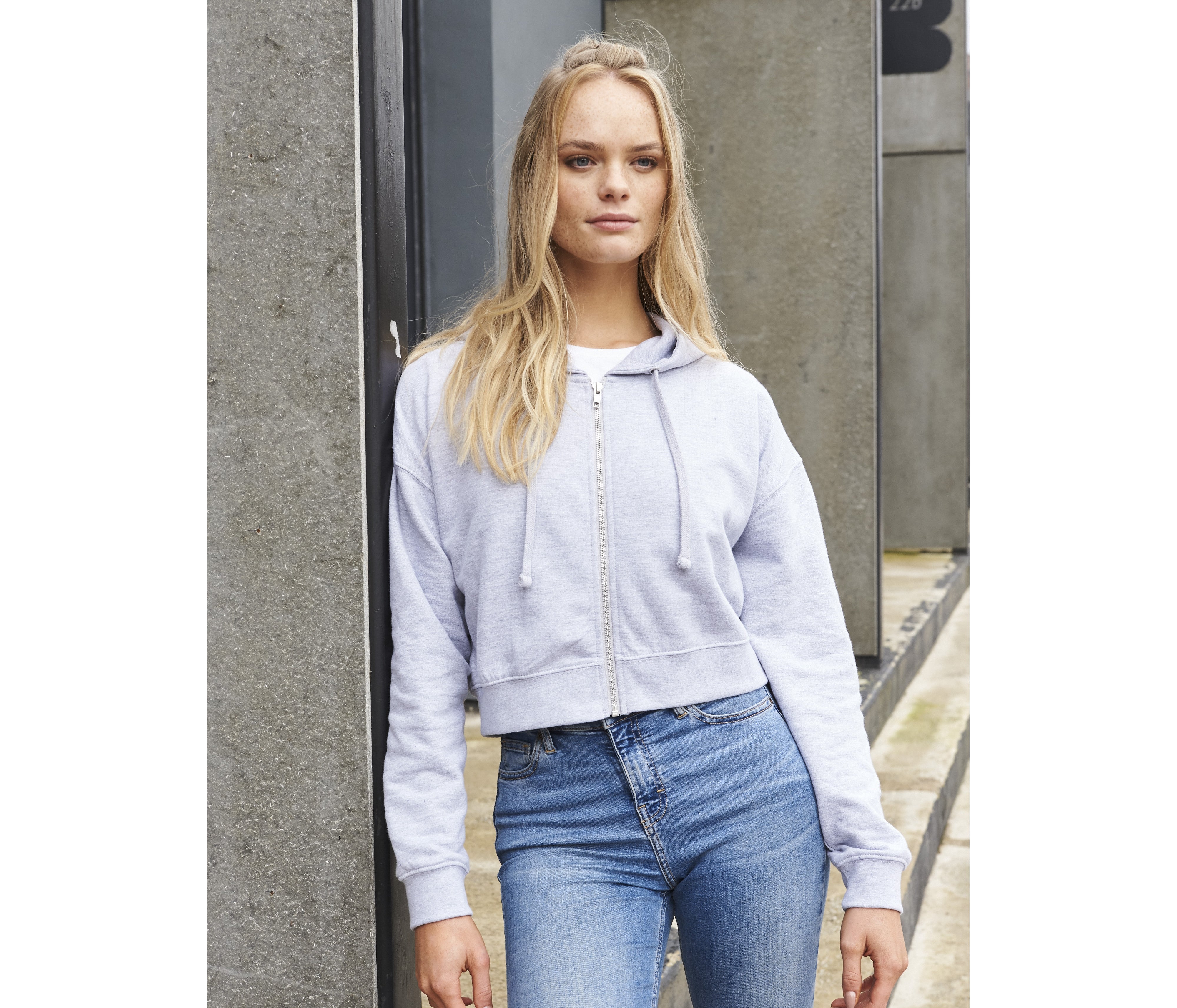 Sweat court zippé femme - JUST HOODS - #JH065