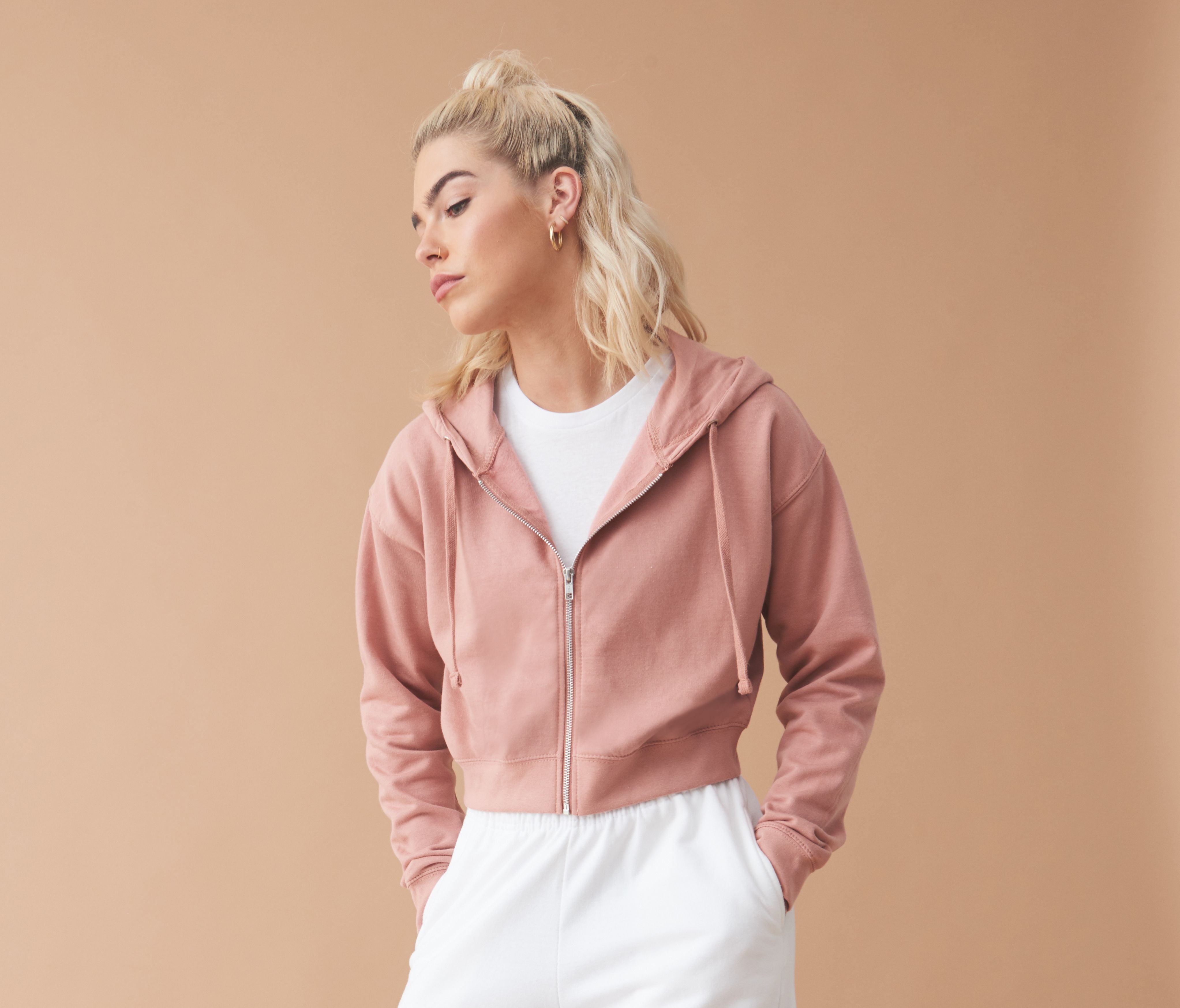 Sweat court zippé femme - JUST HOODS - #JH065