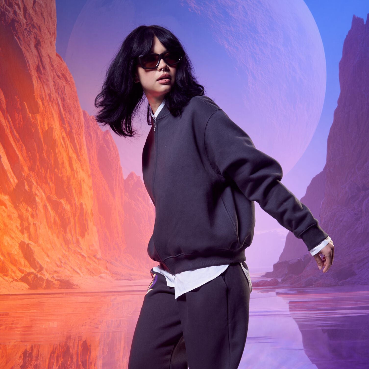 Sweat lourd style bomber - JUST HOODS - #JH124