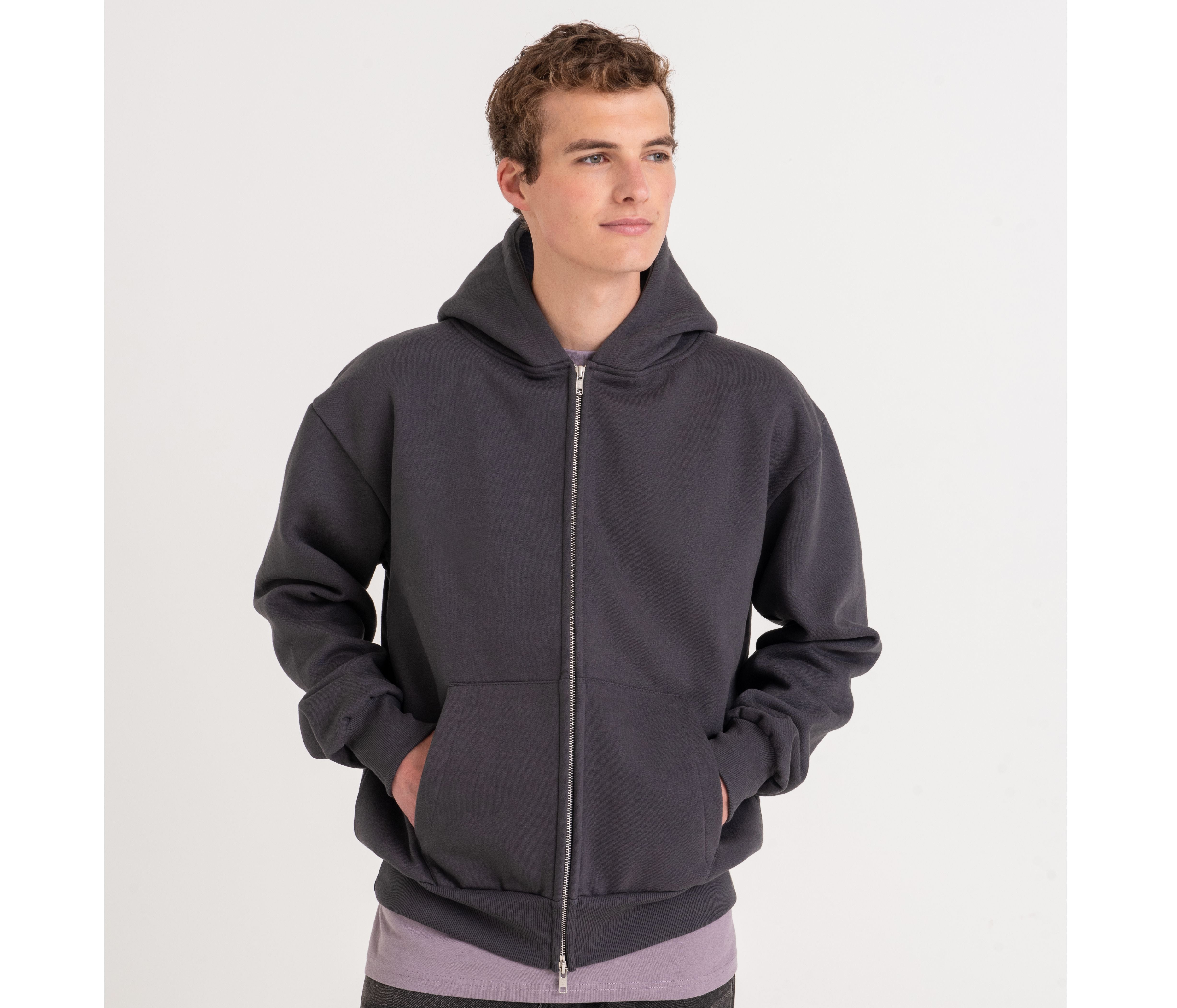 Sweat capuche zippé lourd - JUST HOODS - #JH125