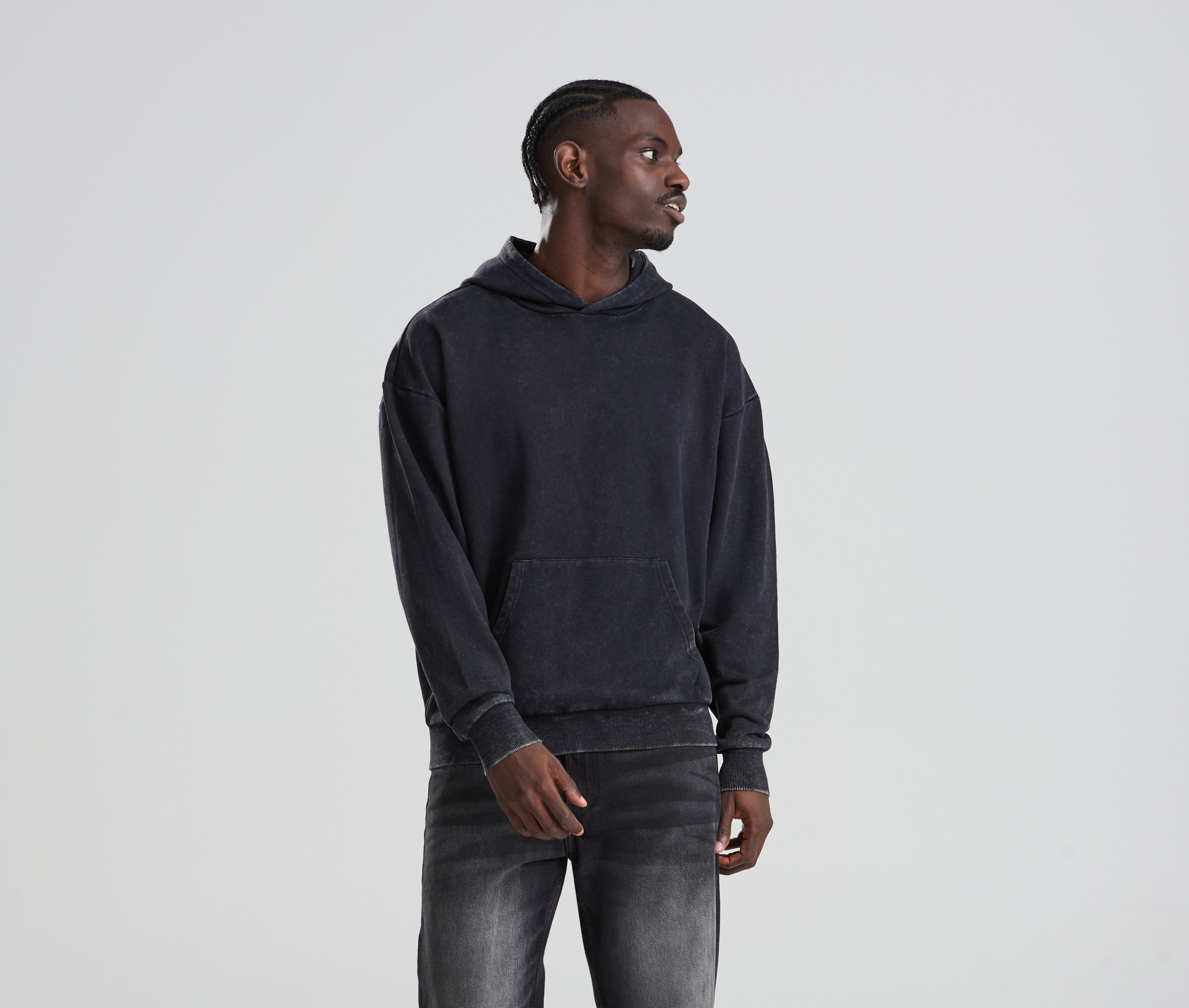 Sweat à capuche effet délavé - JUST HOODS - #JH180