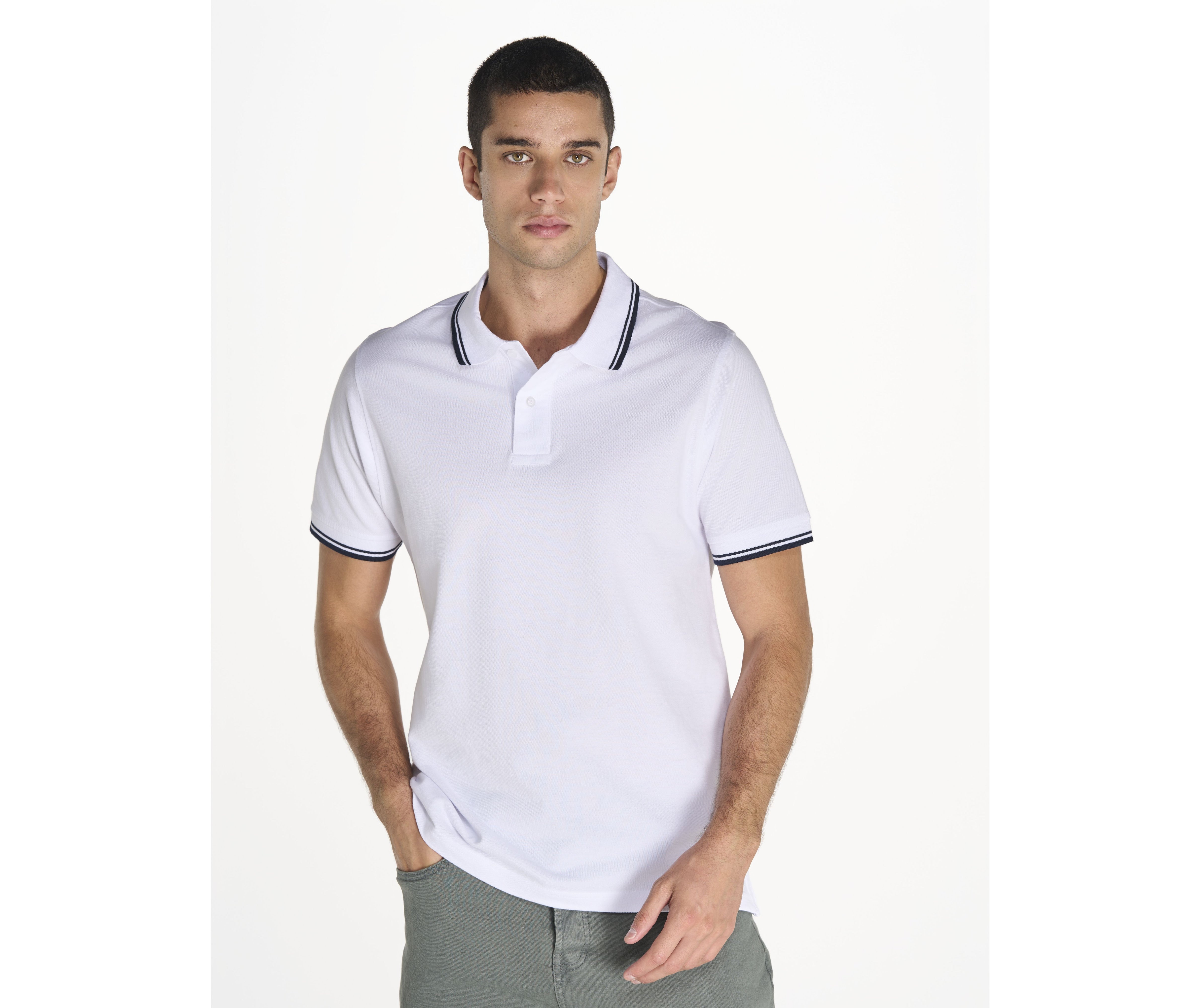 Polo homme contrasté - JHK - #JK205
