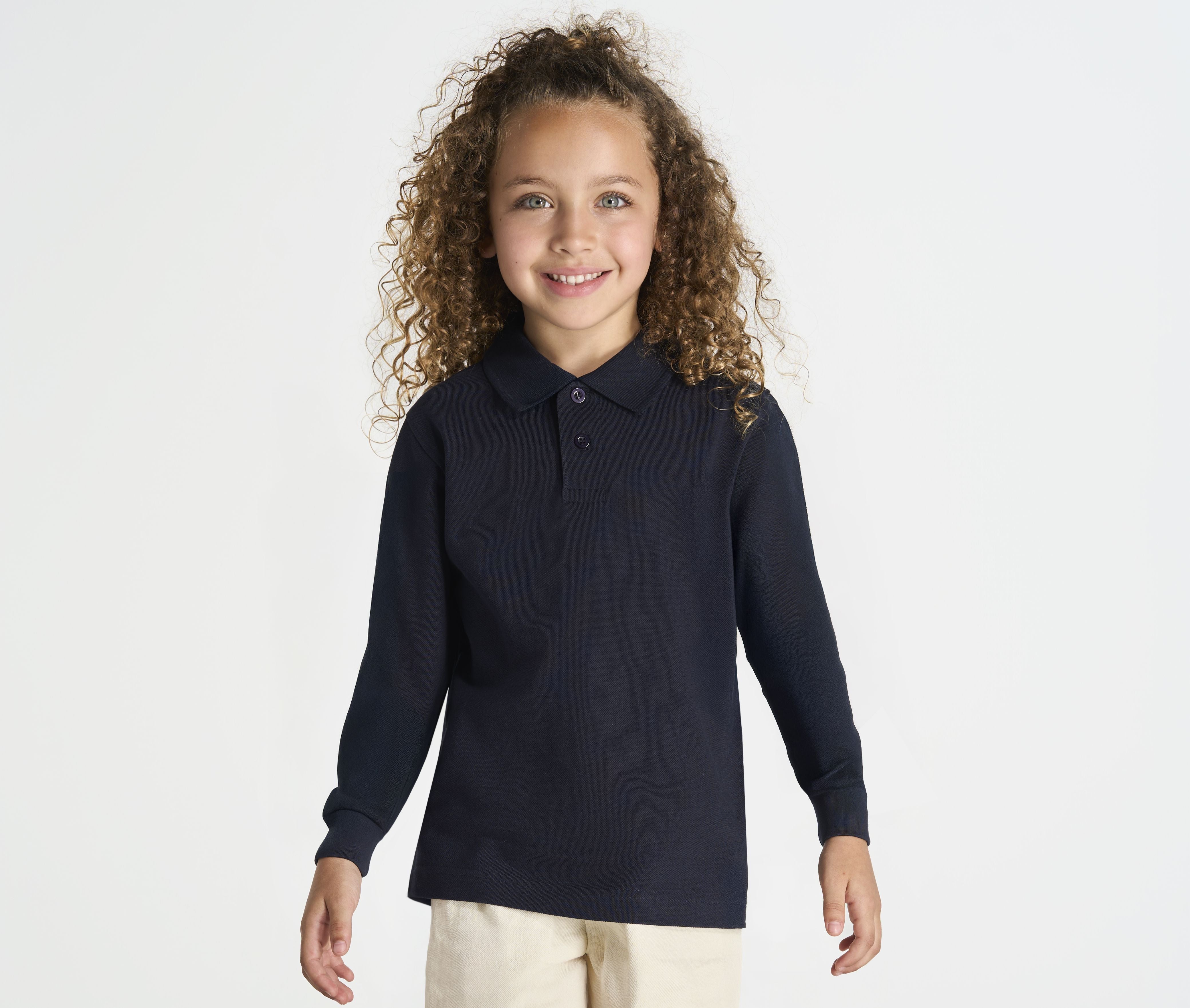 Polo piqué enfant manches longues - JHK - #JK215K
