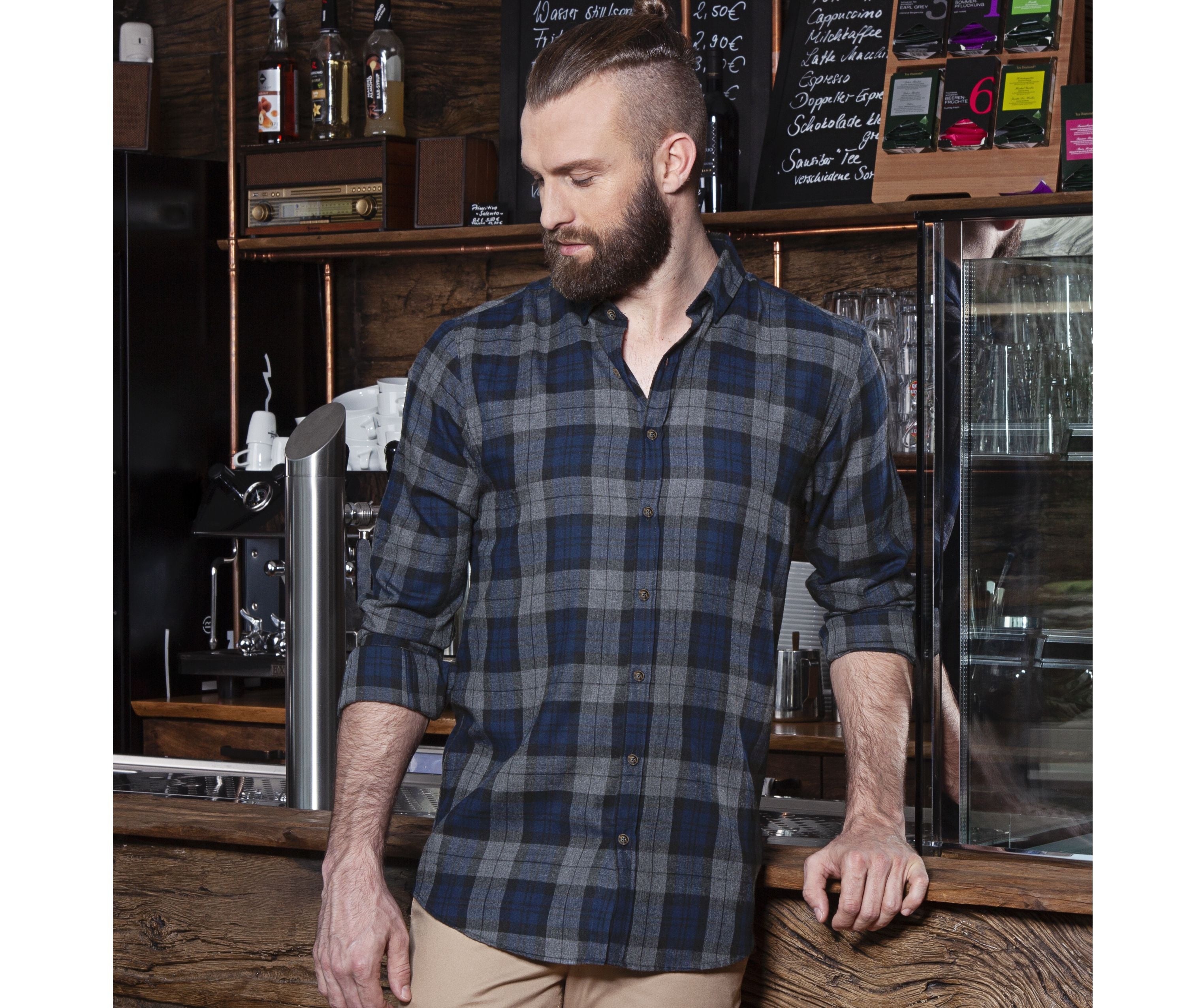 Chemise à carreaux homme Urban-Style - KARLOWSKY - #KYBM8