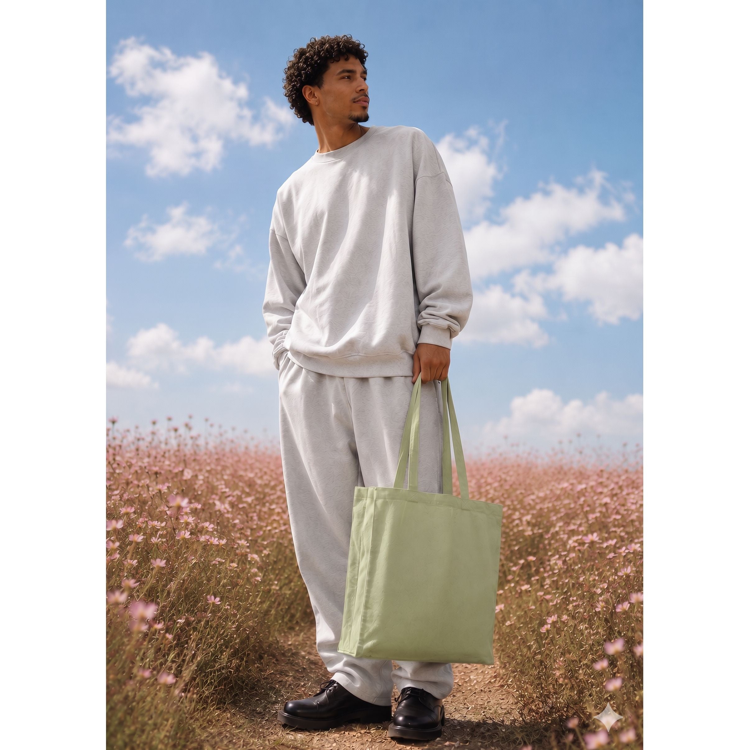 Sac shopping en coton recyclé avec soufflet - NEW GEN - #NG110