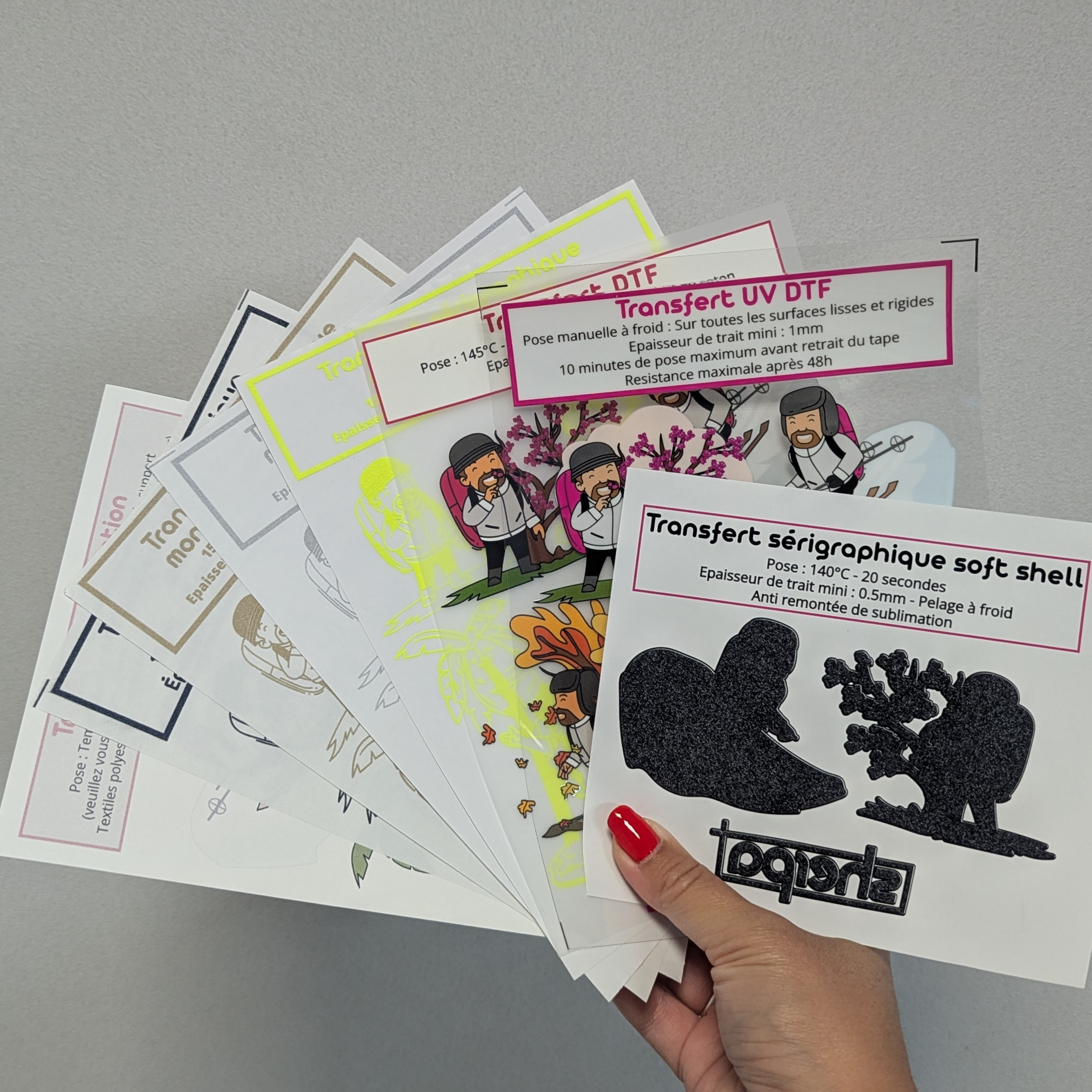 Échantillons transfert textile Sherpa Transfert