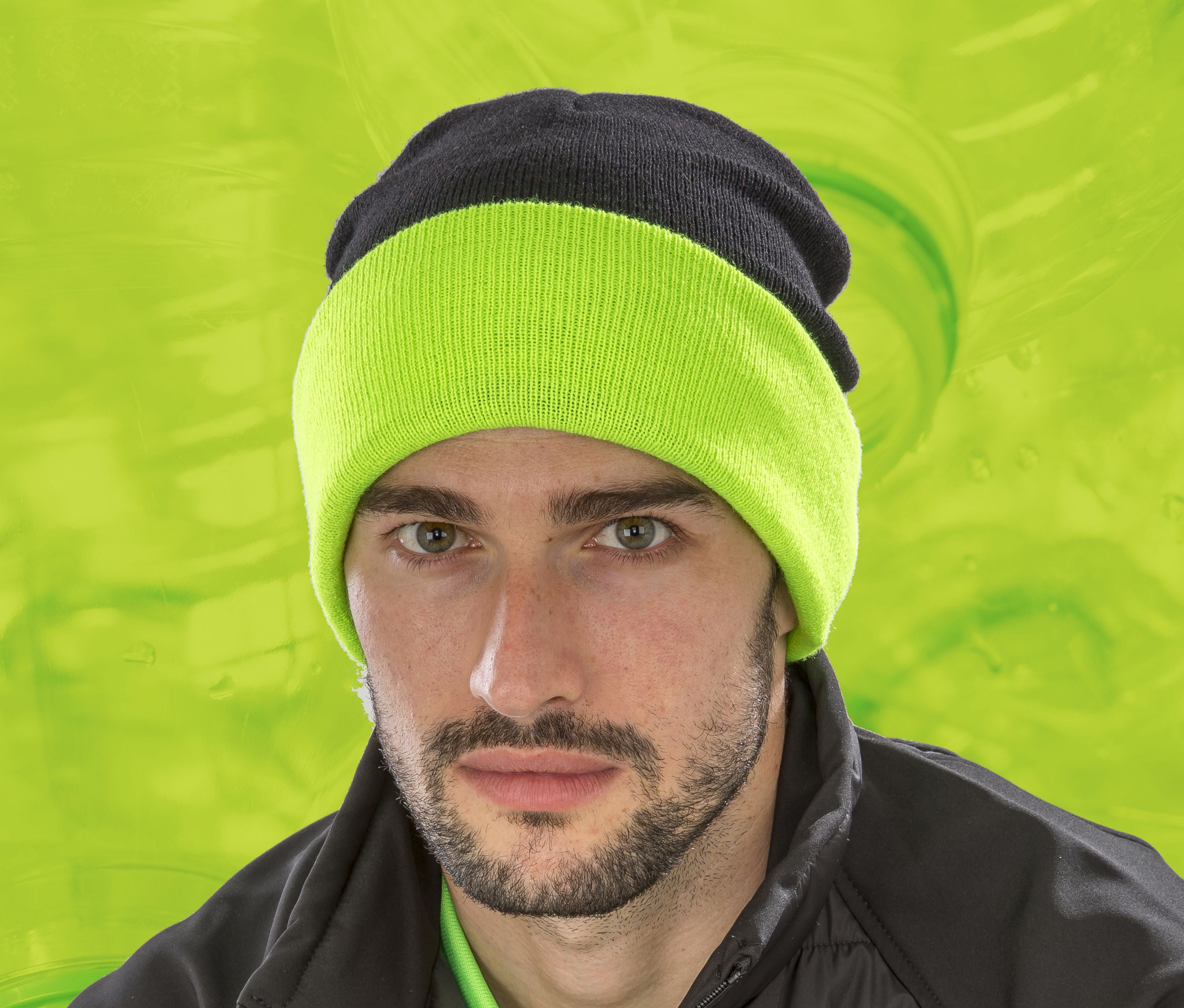 Bonnet en polyester recyclé avec rabat contrasté - RESULT - #RC930X