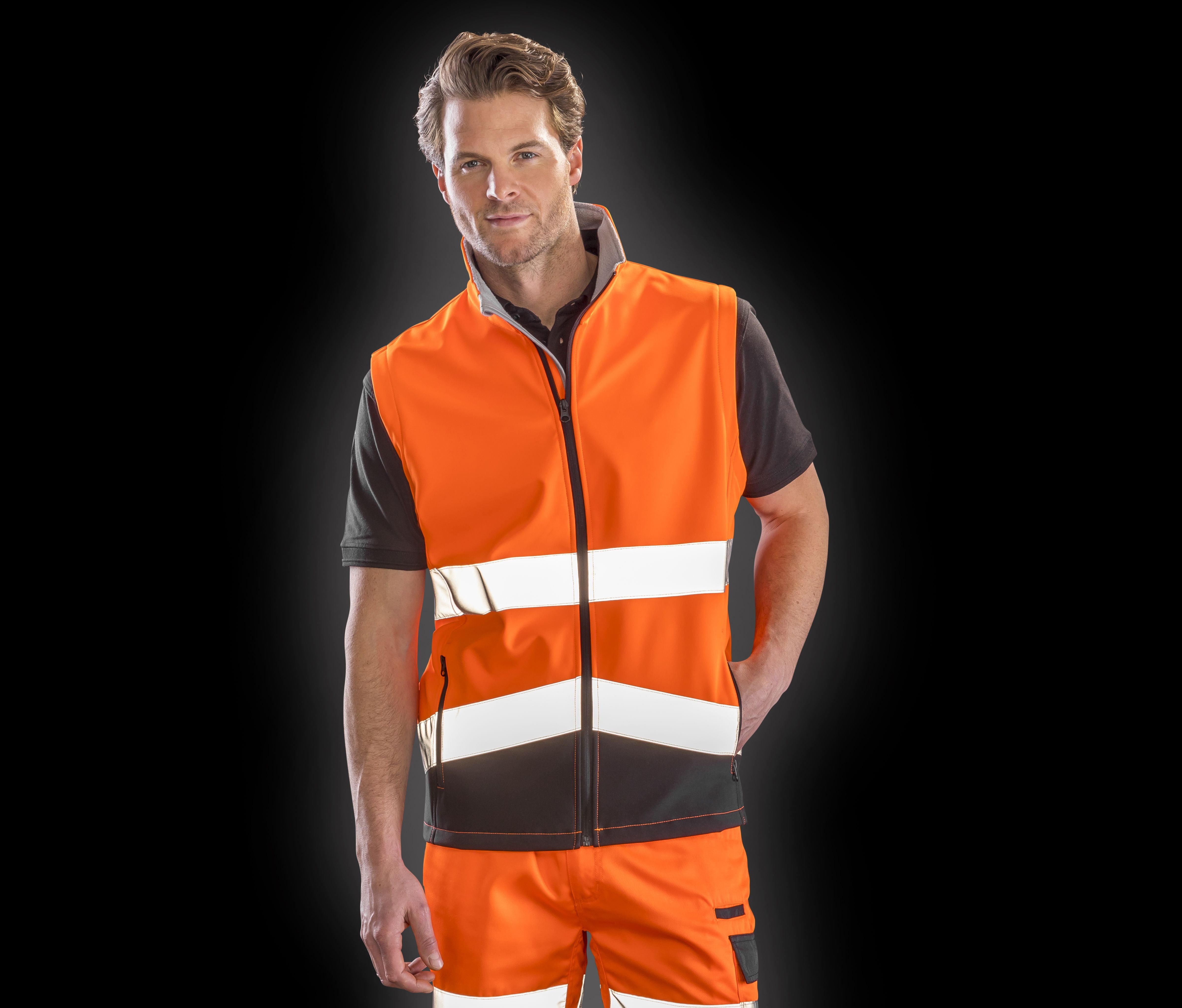 Bodywarmer Softshell de travail haute visibilité - RESULT - #RS451