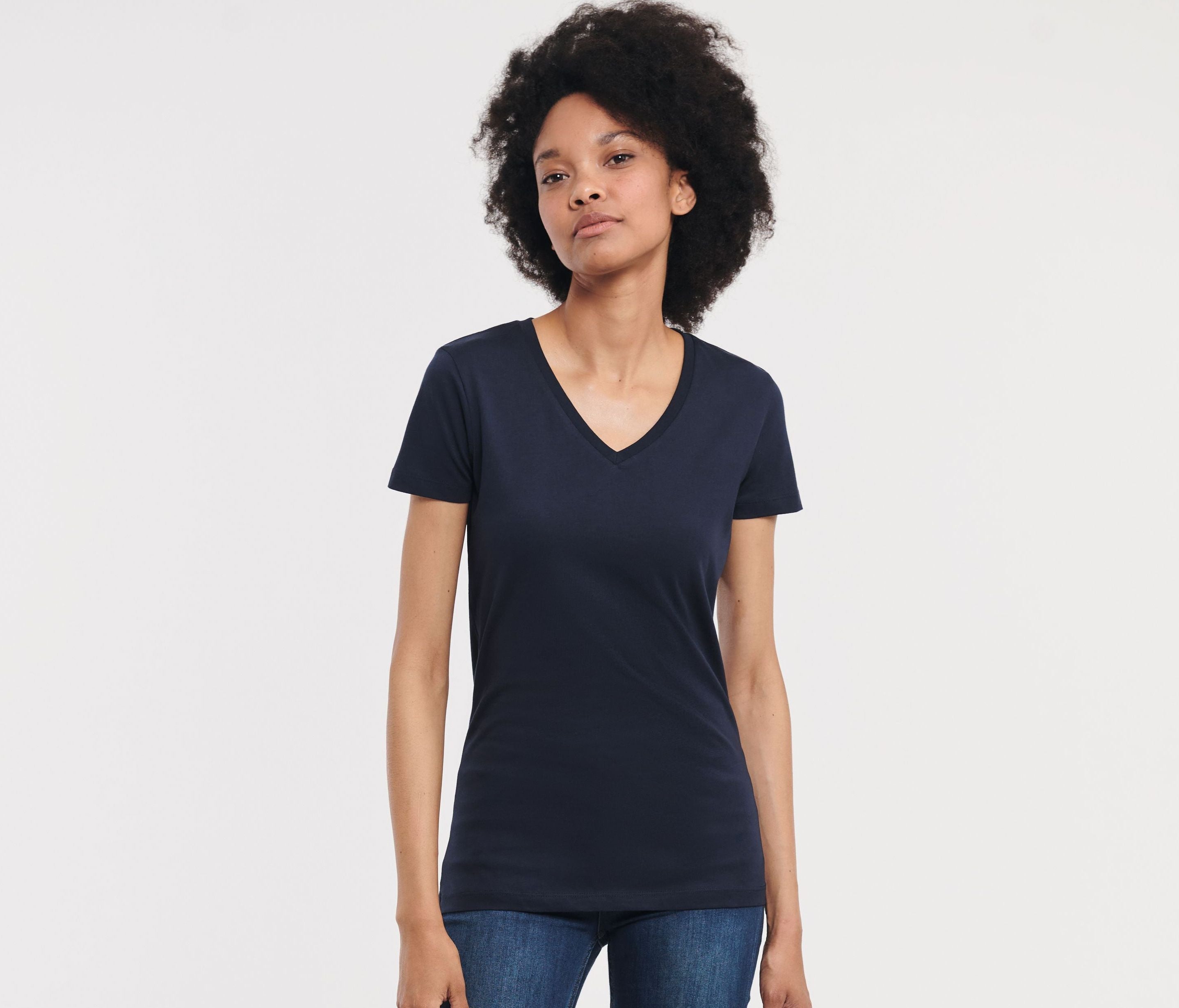Tee-shirt organique col V femme - RUSSELL ATHLETIC® - #RU103F