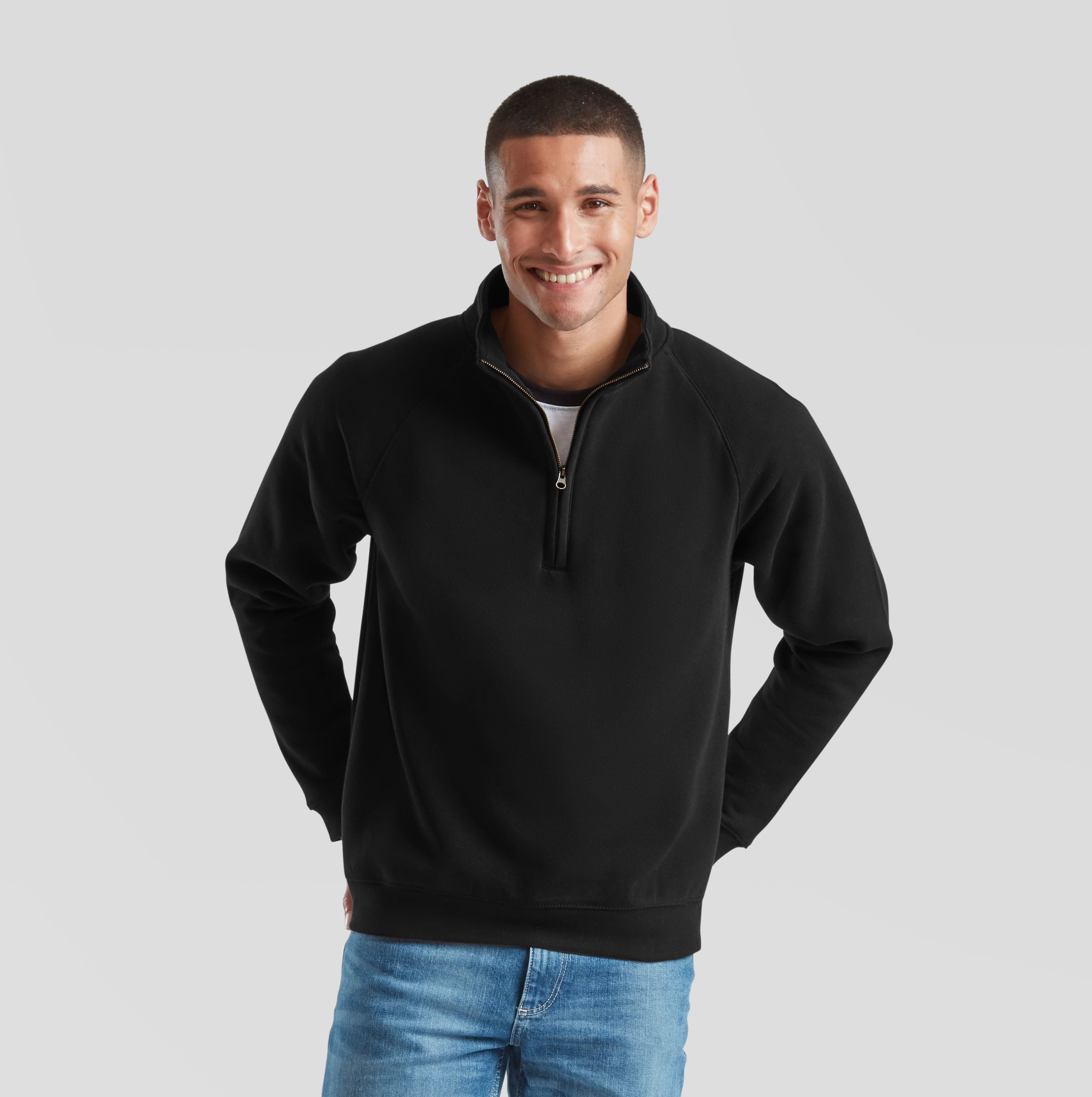 Sweat manches raglan col zippé - FRUIT OF THE LOOM - #SC276