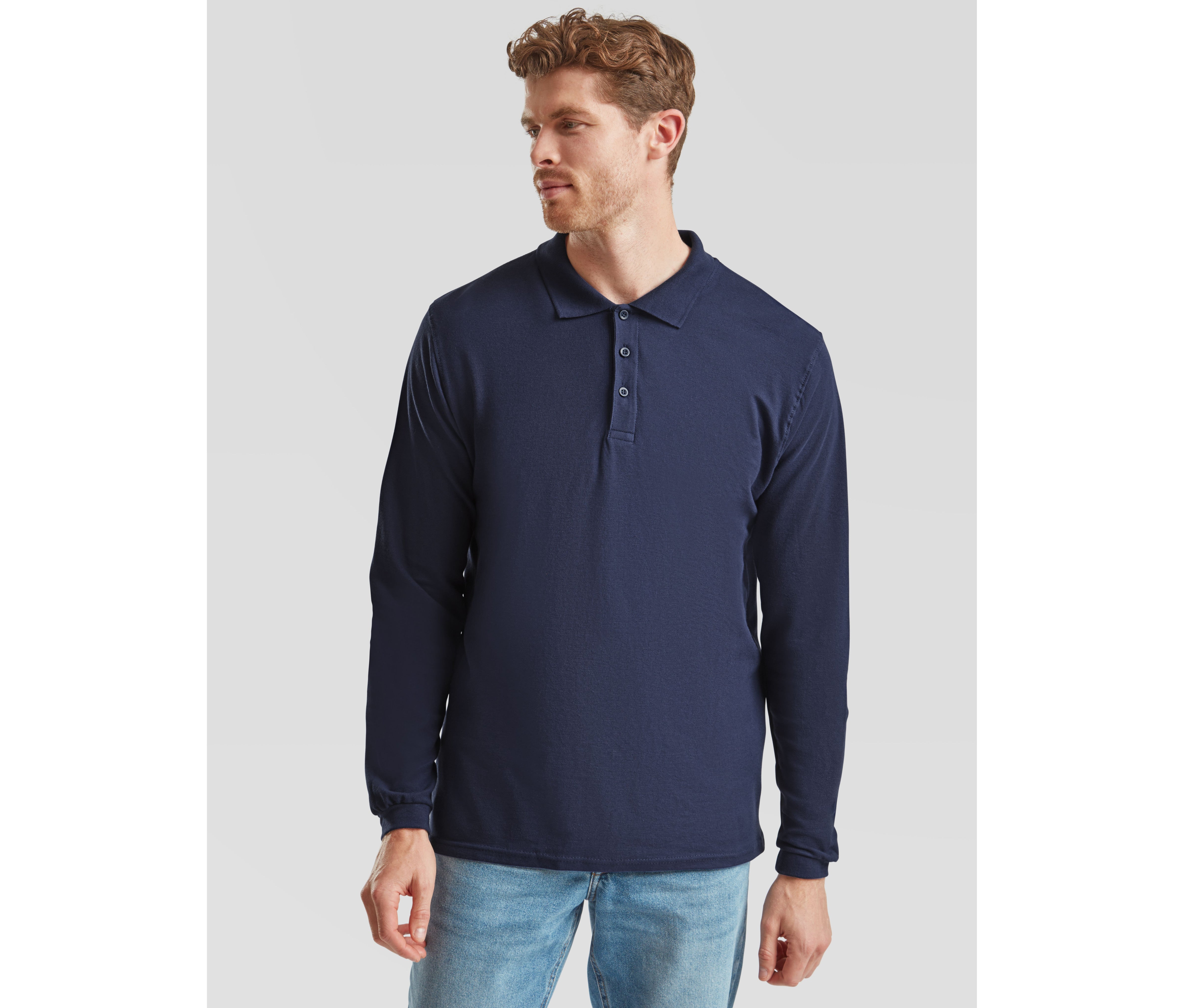 Polo manches longues - FRUIT OF THE LOOM - #SC384