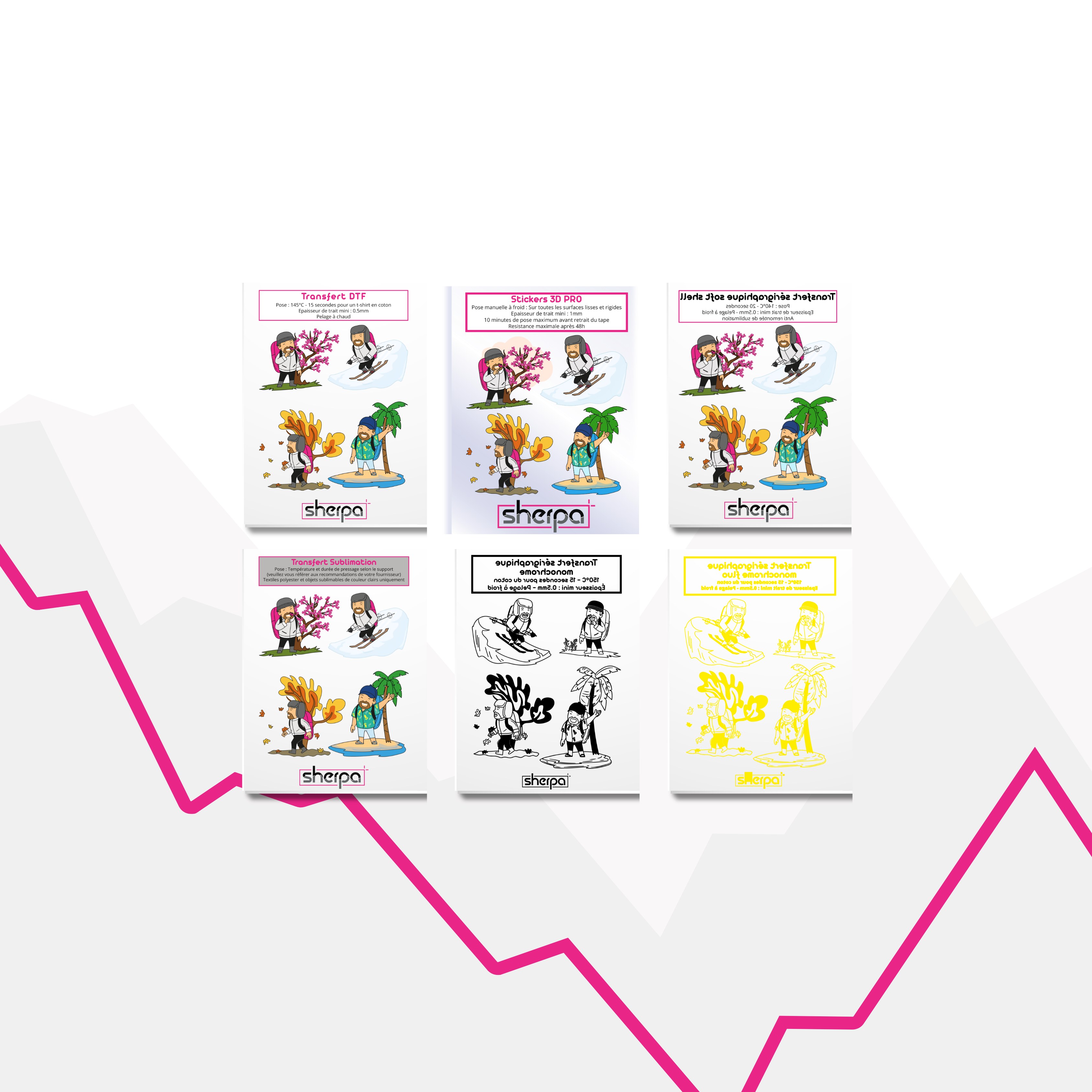 Échantillons transfert textile Sherpa Transfert