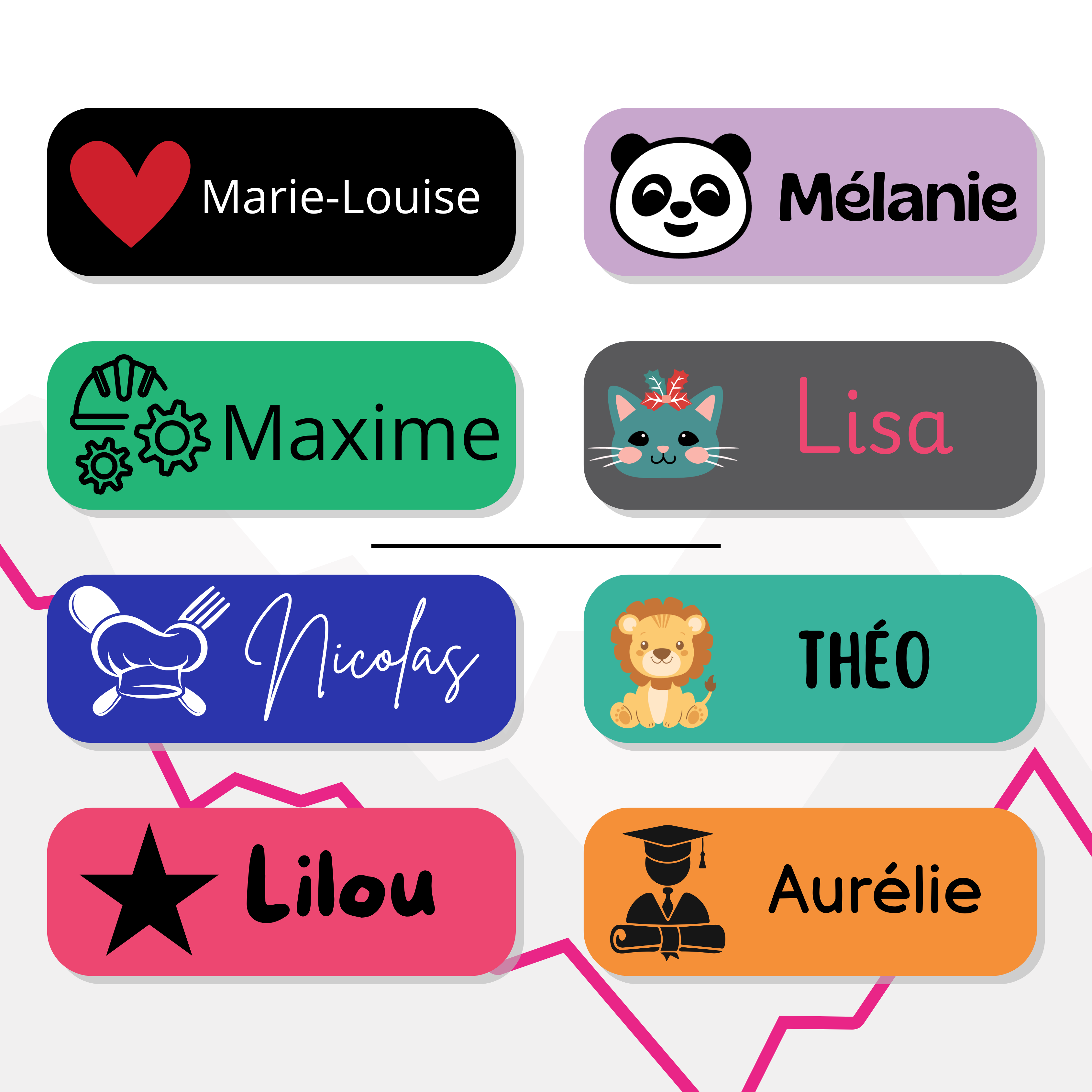 Étiquette nominative pour enfants en DTF