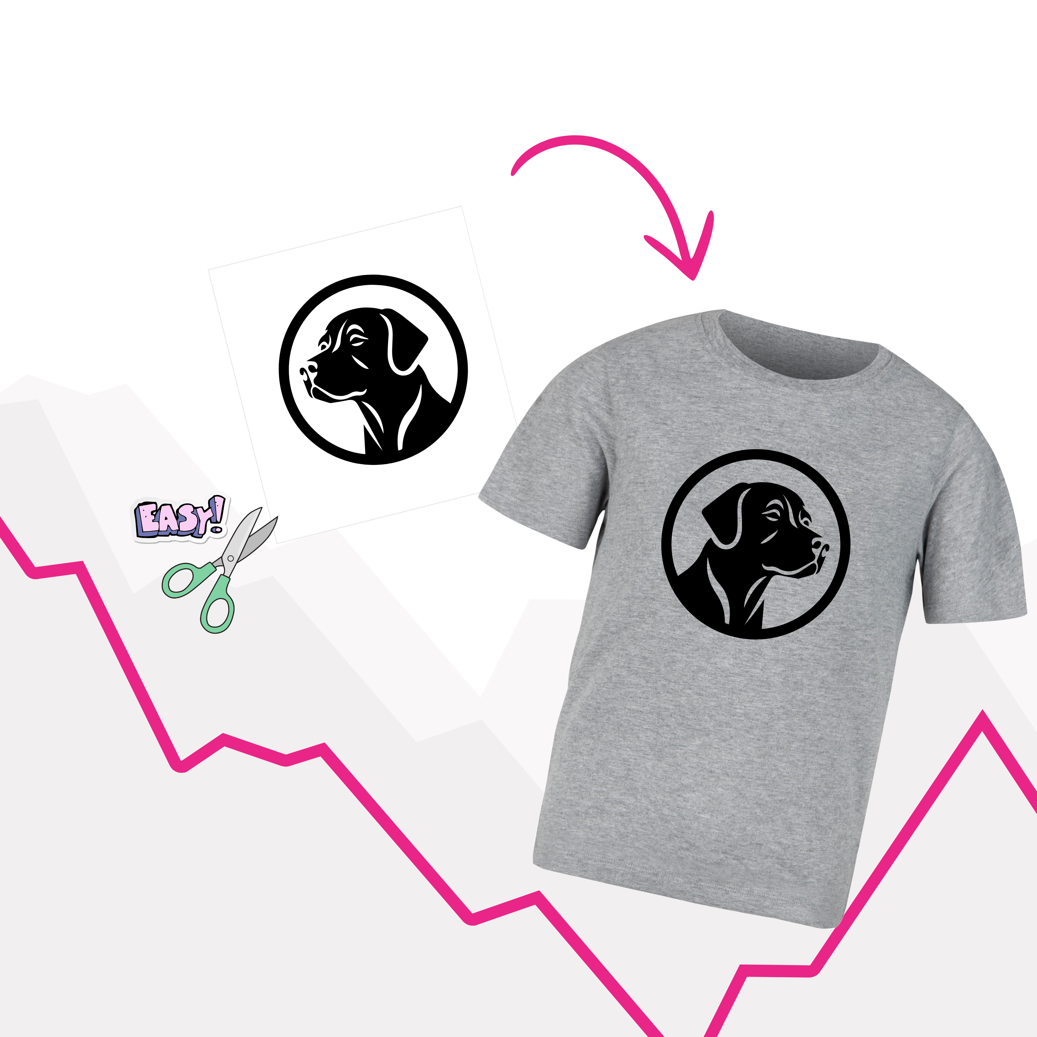 Transfert sérigraphique monochrome noir / blanc