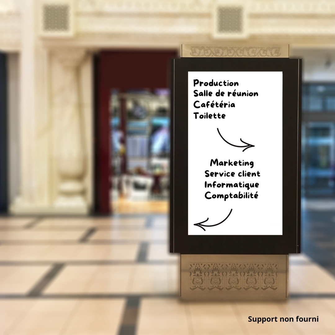 Panneau signalétique intérieur personnalisé avec stickers UV DTF