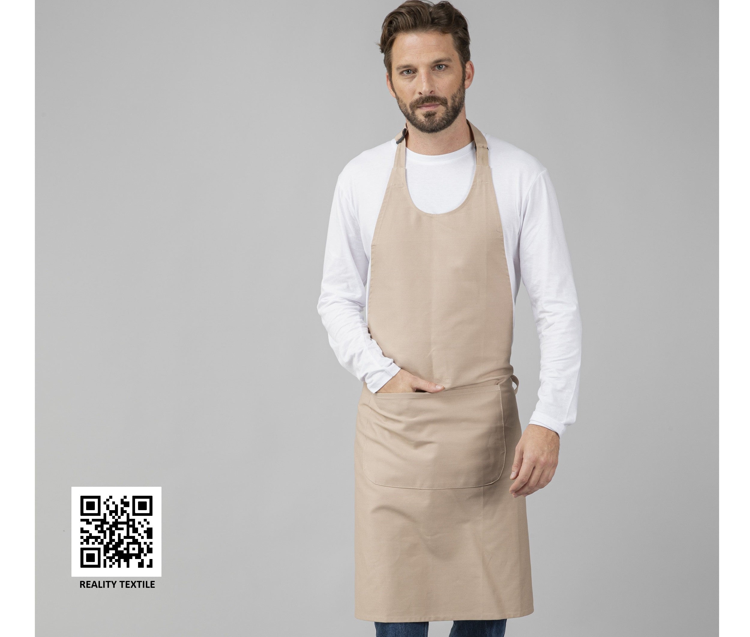 Tablier à bavette 100% coton avec poche - NEW GEN - #TB201