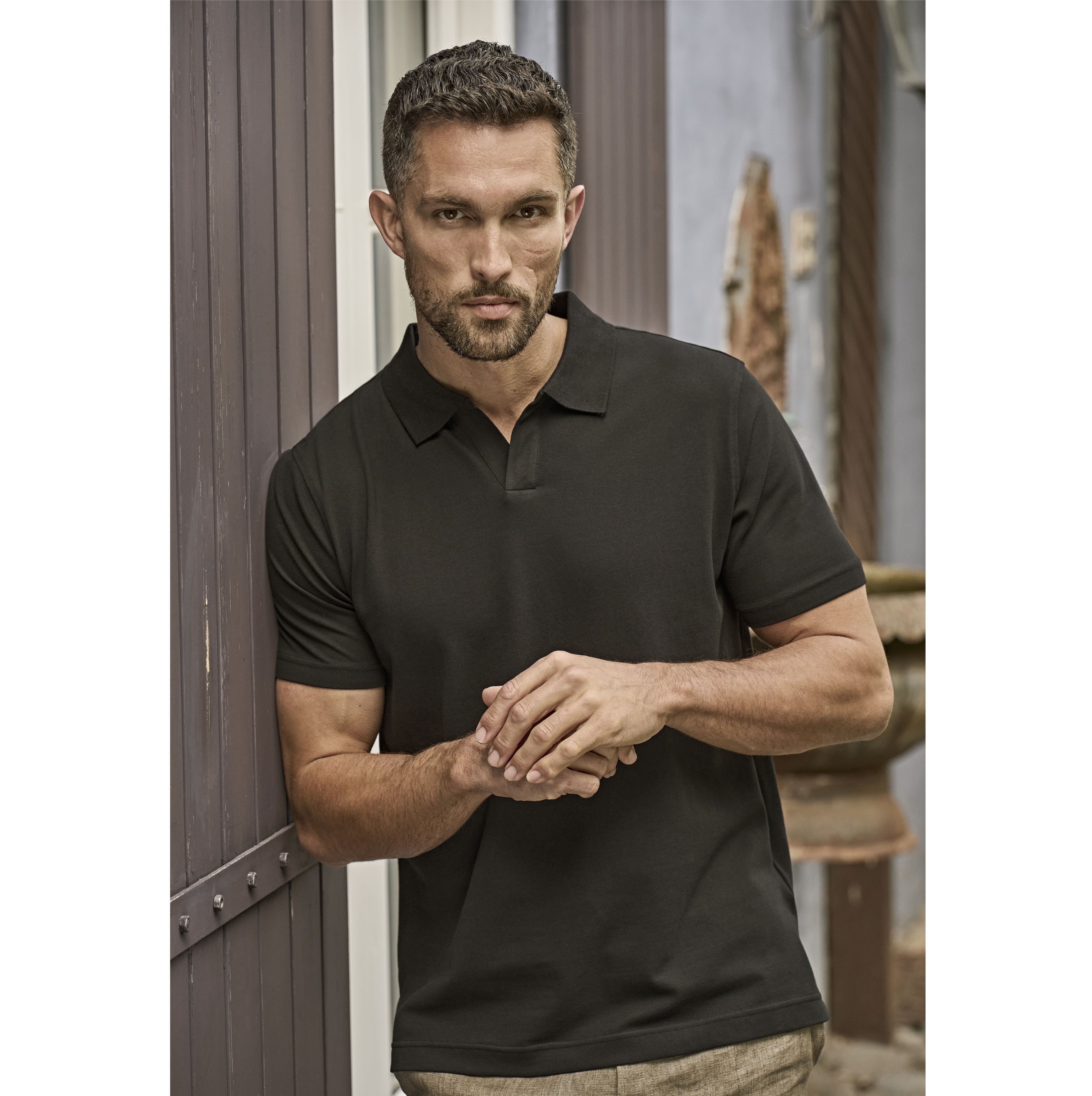 Polo stretch col V homme Bio - TEE JAYS - #TJ1404