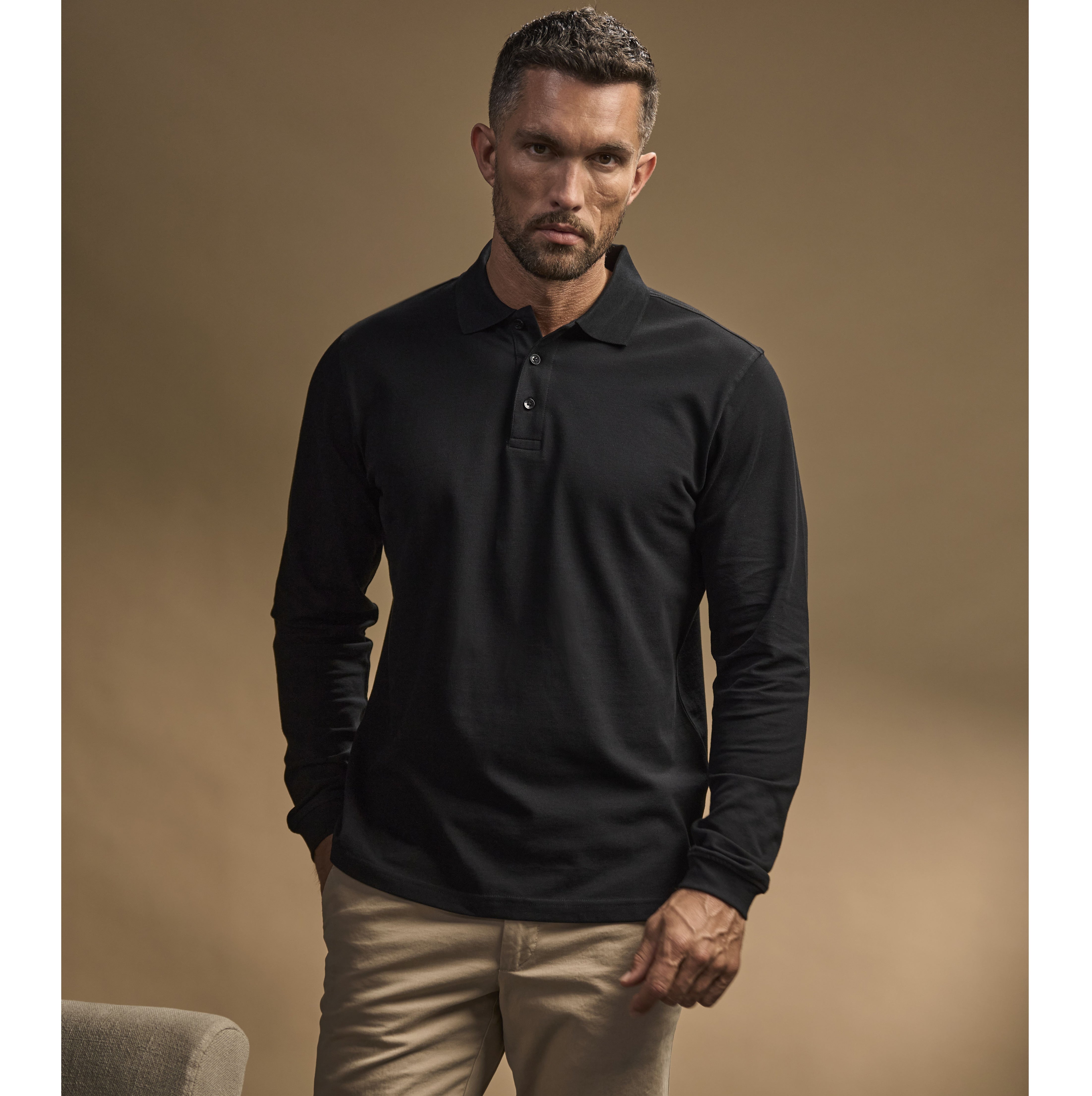 Polo stretch manches longues homme - TEE JAYS - #TJ1406