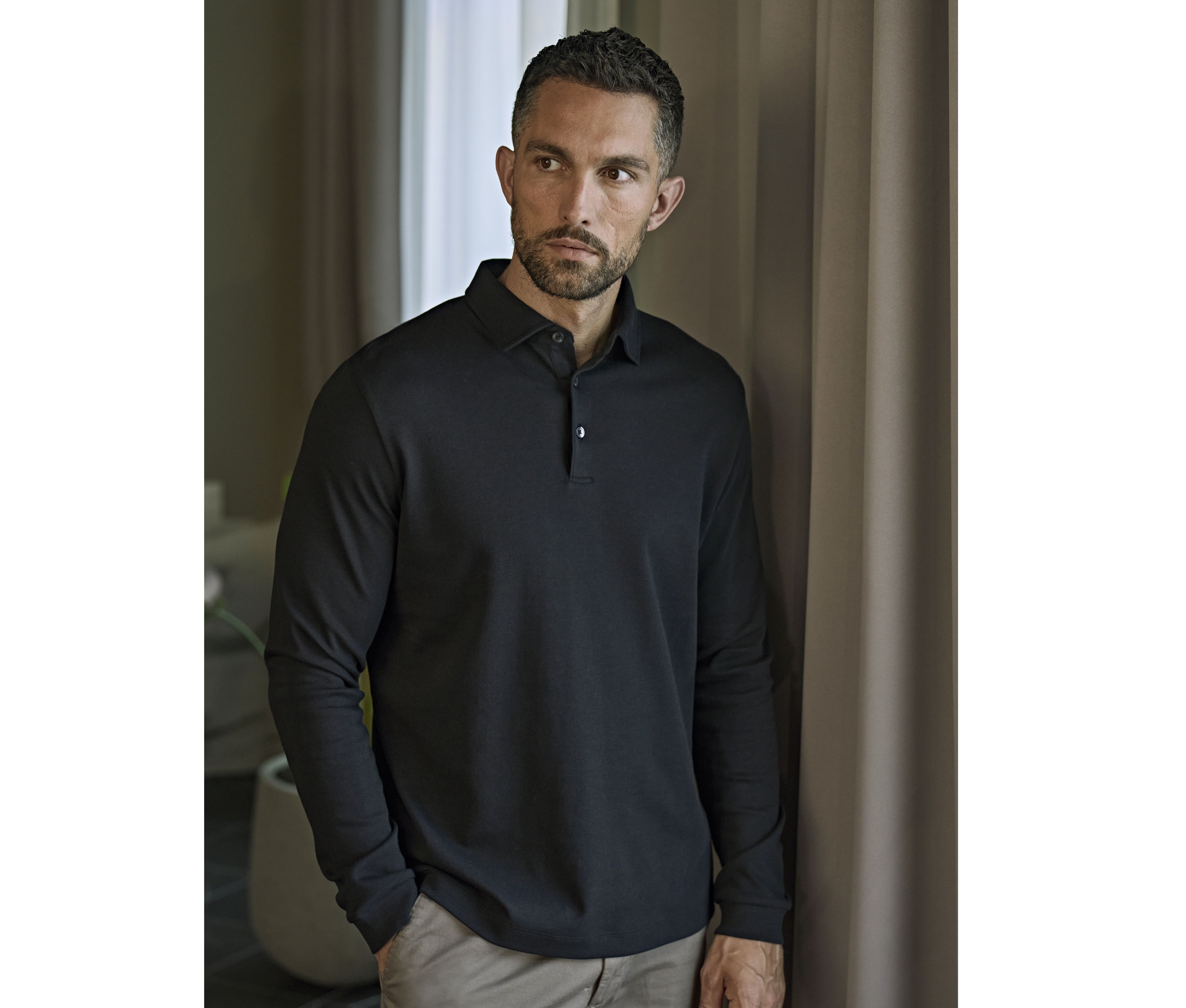 Polo manches longues en coton Pima - TEE JAYS - #TJ1442