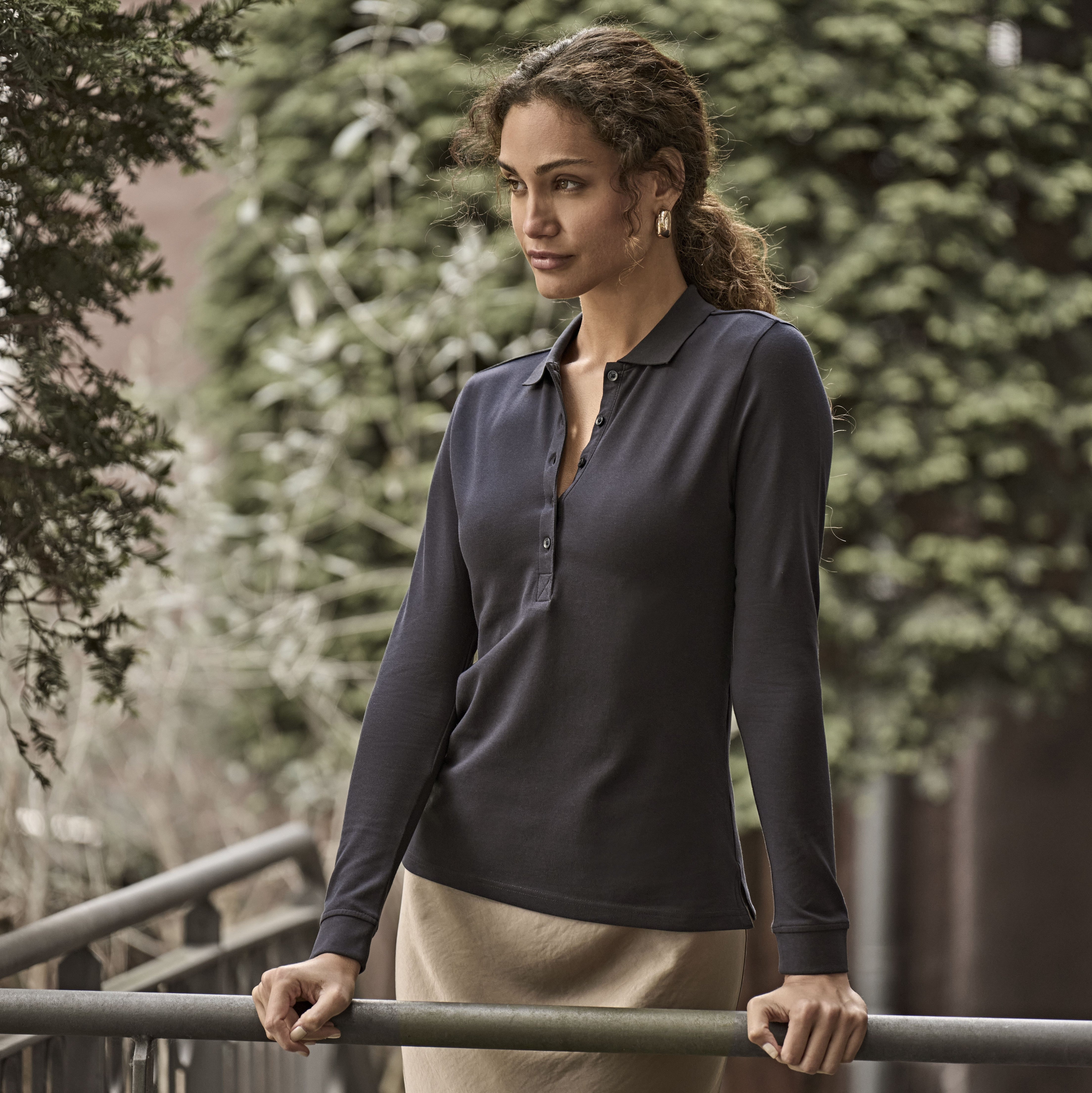 Polo stretch manches longues femme - TEE JAYS - #TJ146
