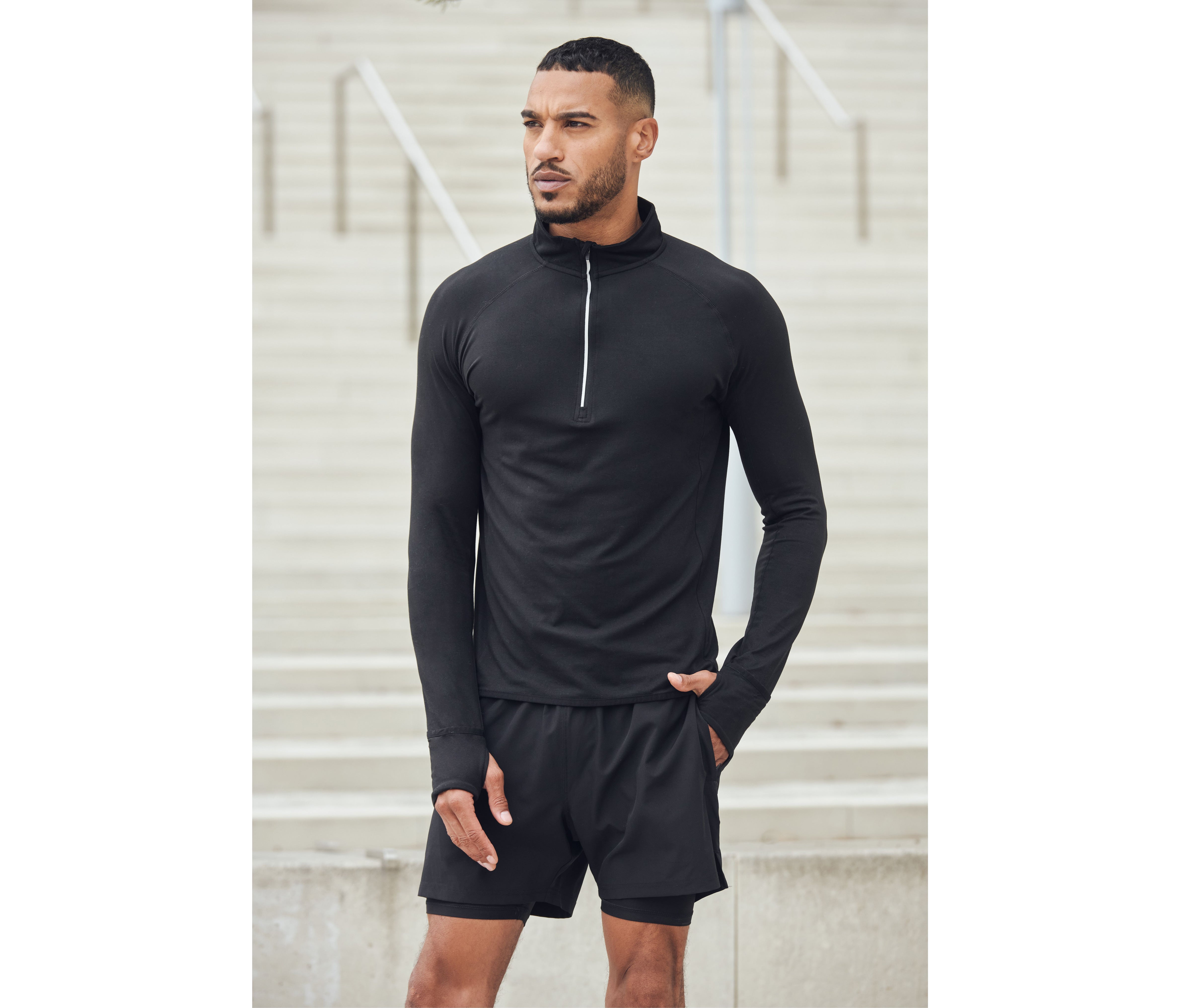 1/4 zip tee-shirt sport - TOMBO - #TL562
