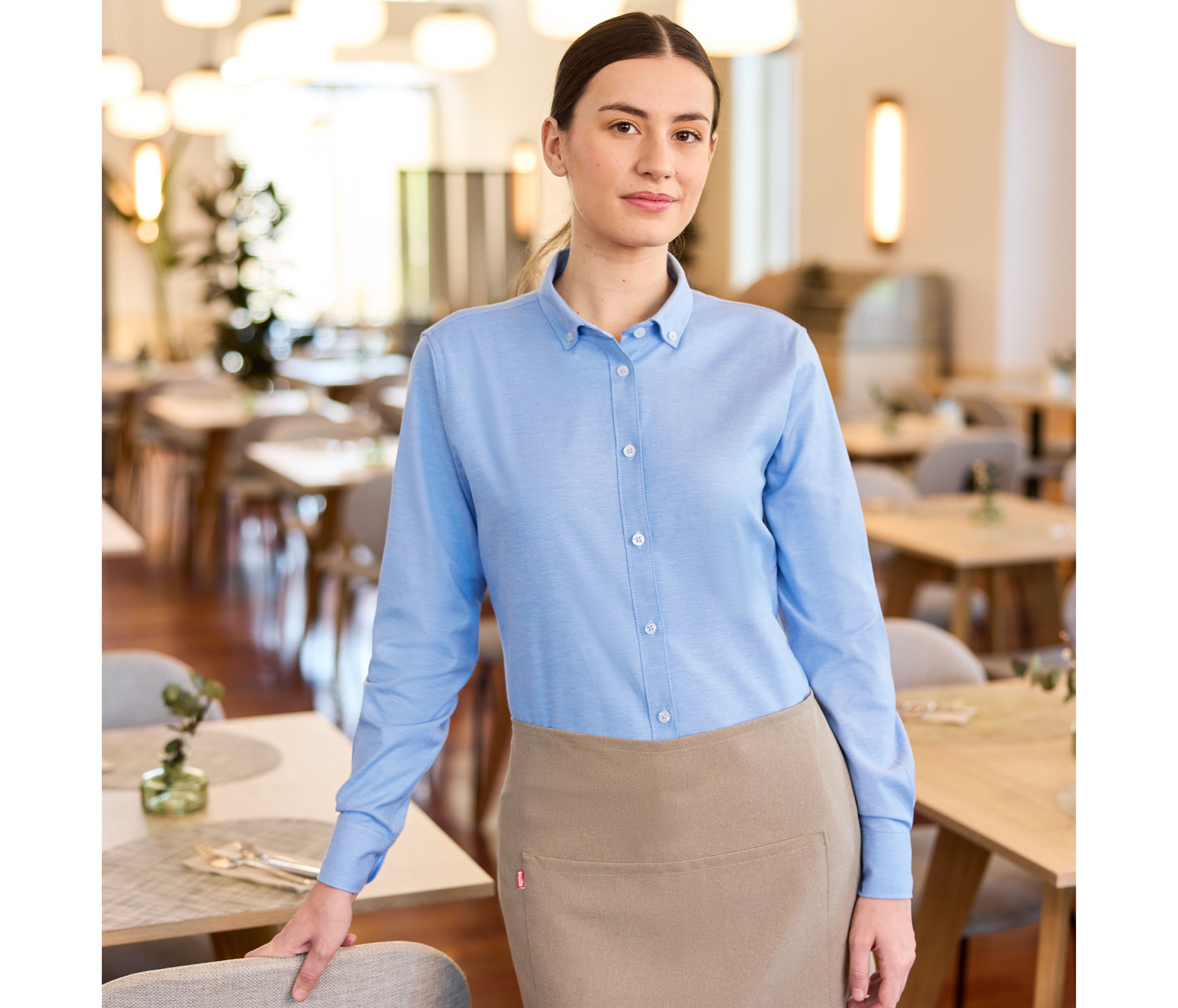 Stretch Oxford Bluse - VELILLA - #V5005S