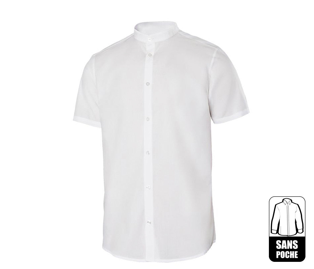 Mao collar short-sleeve shirt - VELILLA - #V5012S
