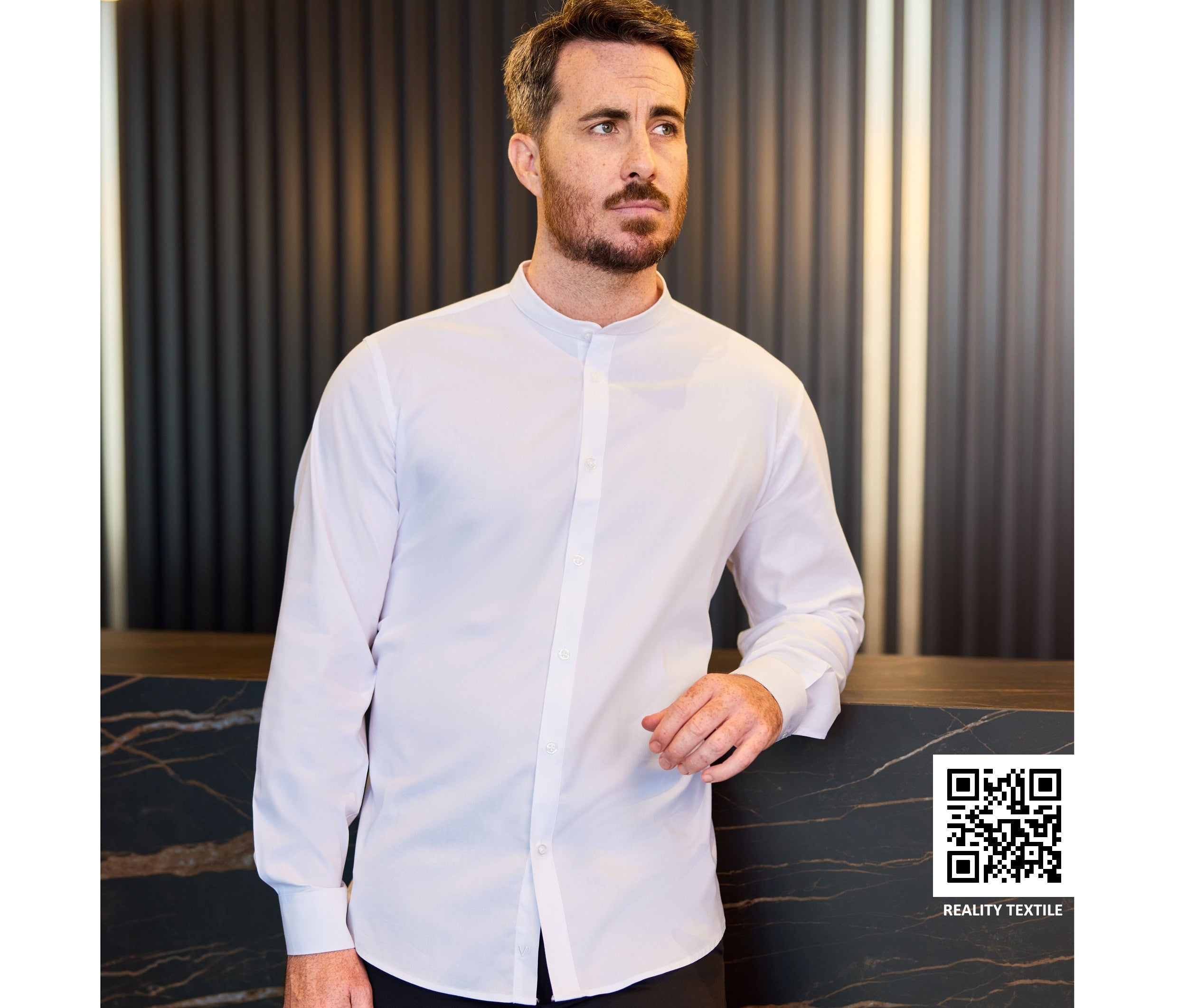 Mao collar long-sleeve shirt - VELILLA - #V5013S