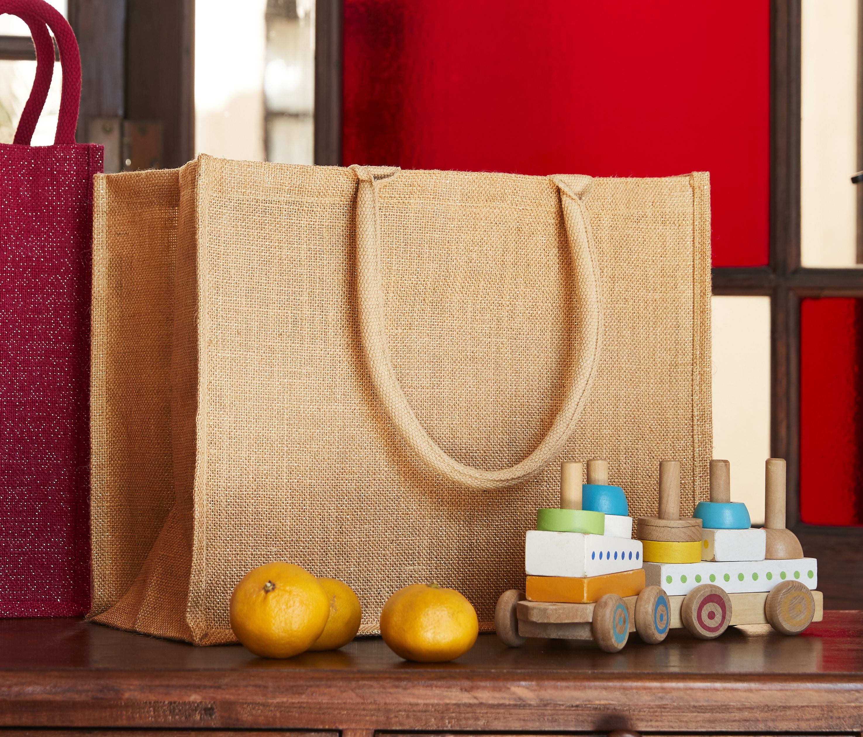 Sac shopping en toile de jute scintillant - WESTFORD MILL - #WM437