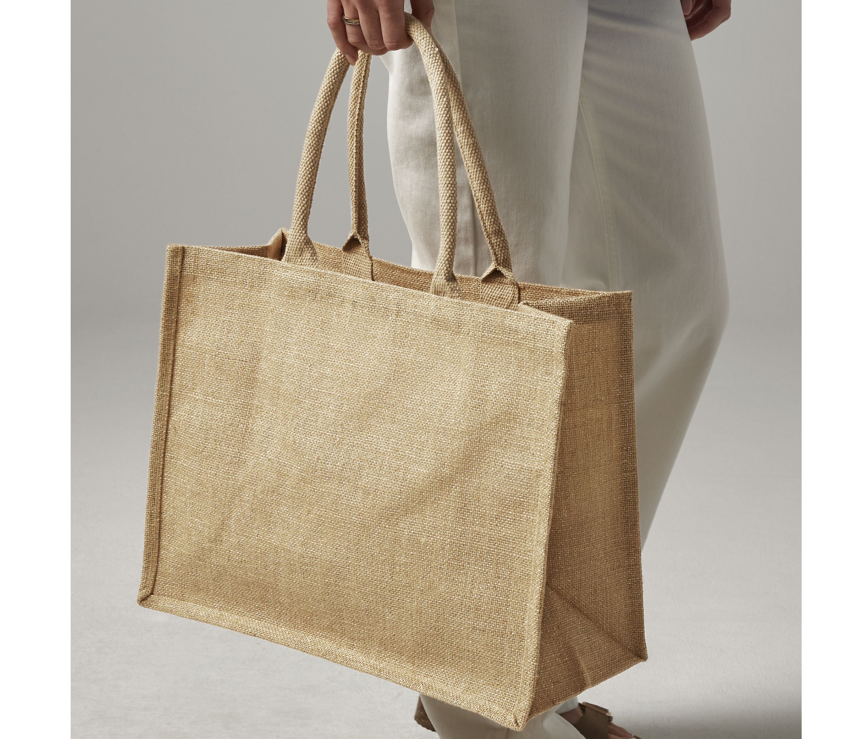 Sac shopping en toile de jute scintillant - WESTFORD MILL - #WM437