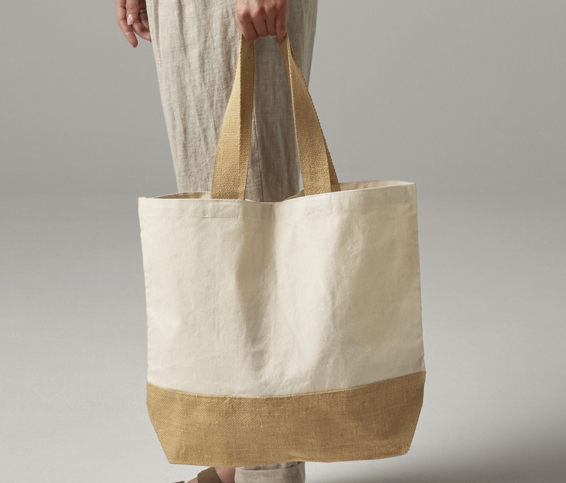 Sac shopping coton/toile de jute - WESTFORD MILL - #WM451