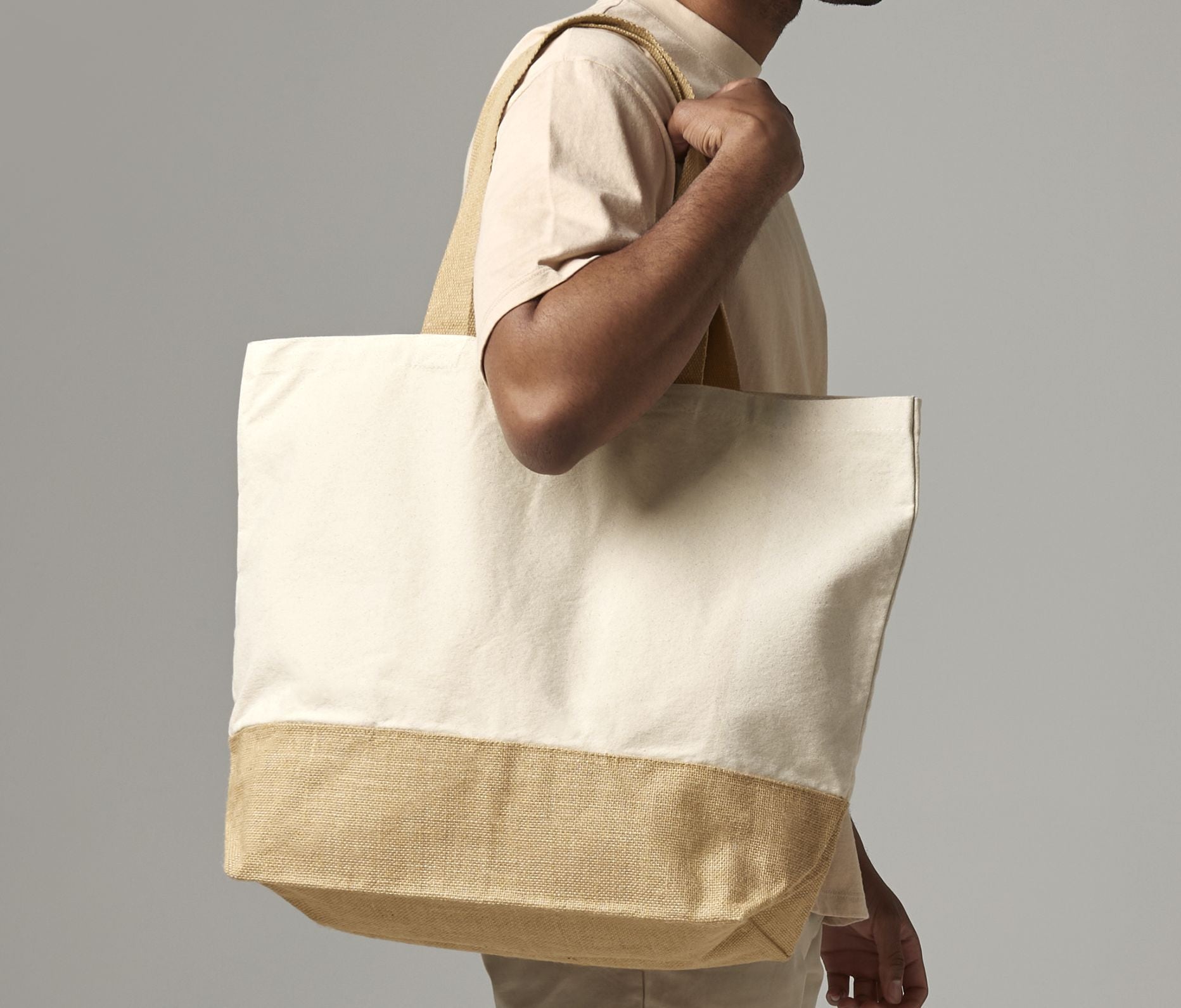 Sac shopping XL coton/toile de jute - WESTFORD MILL - #WM452